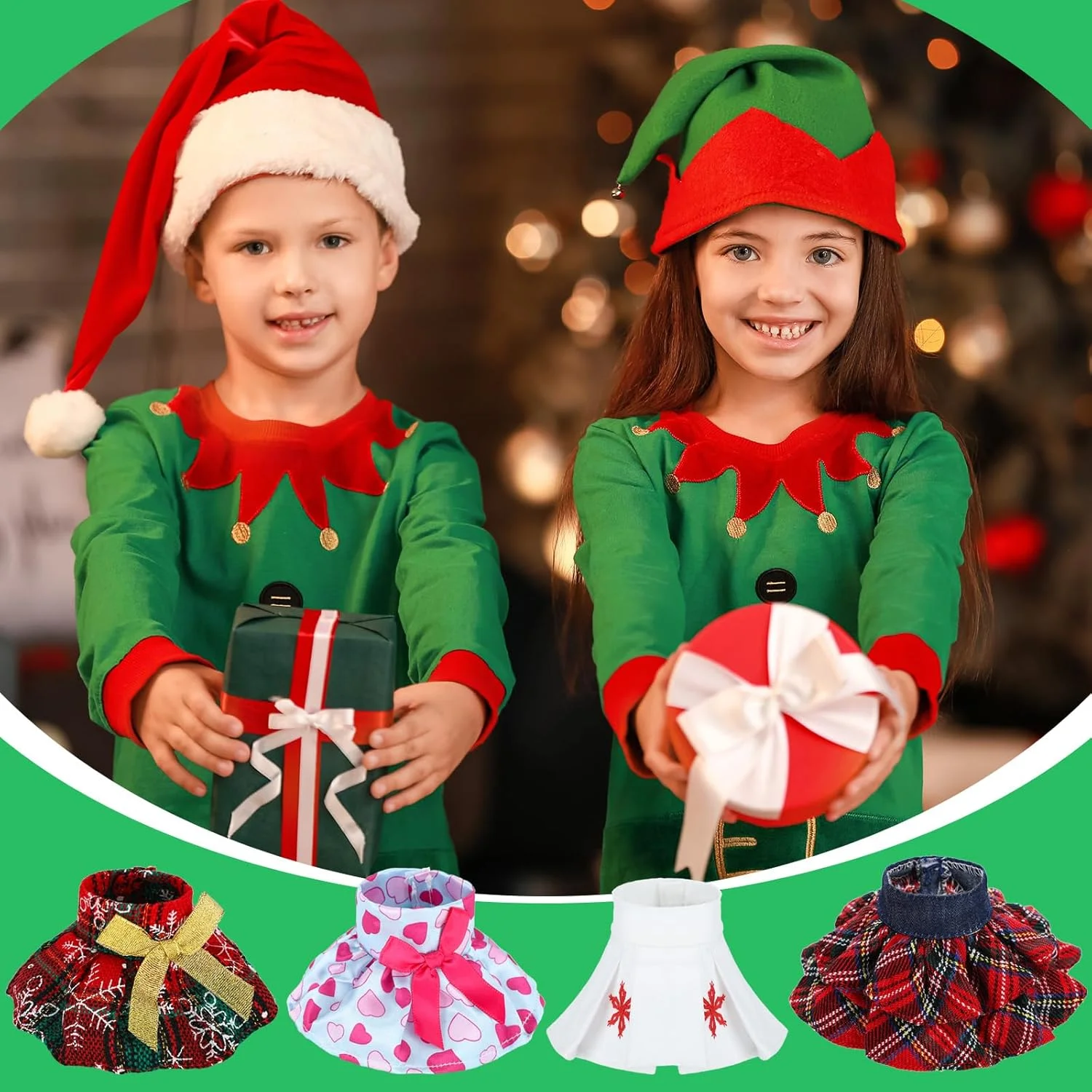 ست 4 عددی دامن های الف کریسمس Skylety، لباس های کریسمس، دامن های رشد یافته مهمانی، لباس عروسک الف، ست لوازم جانبی کریسمس برای تزئینات عروسک الف (عروسک شامل نمی شود) ست 4 عددی دامن های الف کریسمس Skylety، لباس های کریسمس، دامن های رشد یافته مهمانی، لباس عروسک الف، ست لوازم جانبی کریسمس برای تزئینات عروسک الف (عروسک شامل نمی شود)