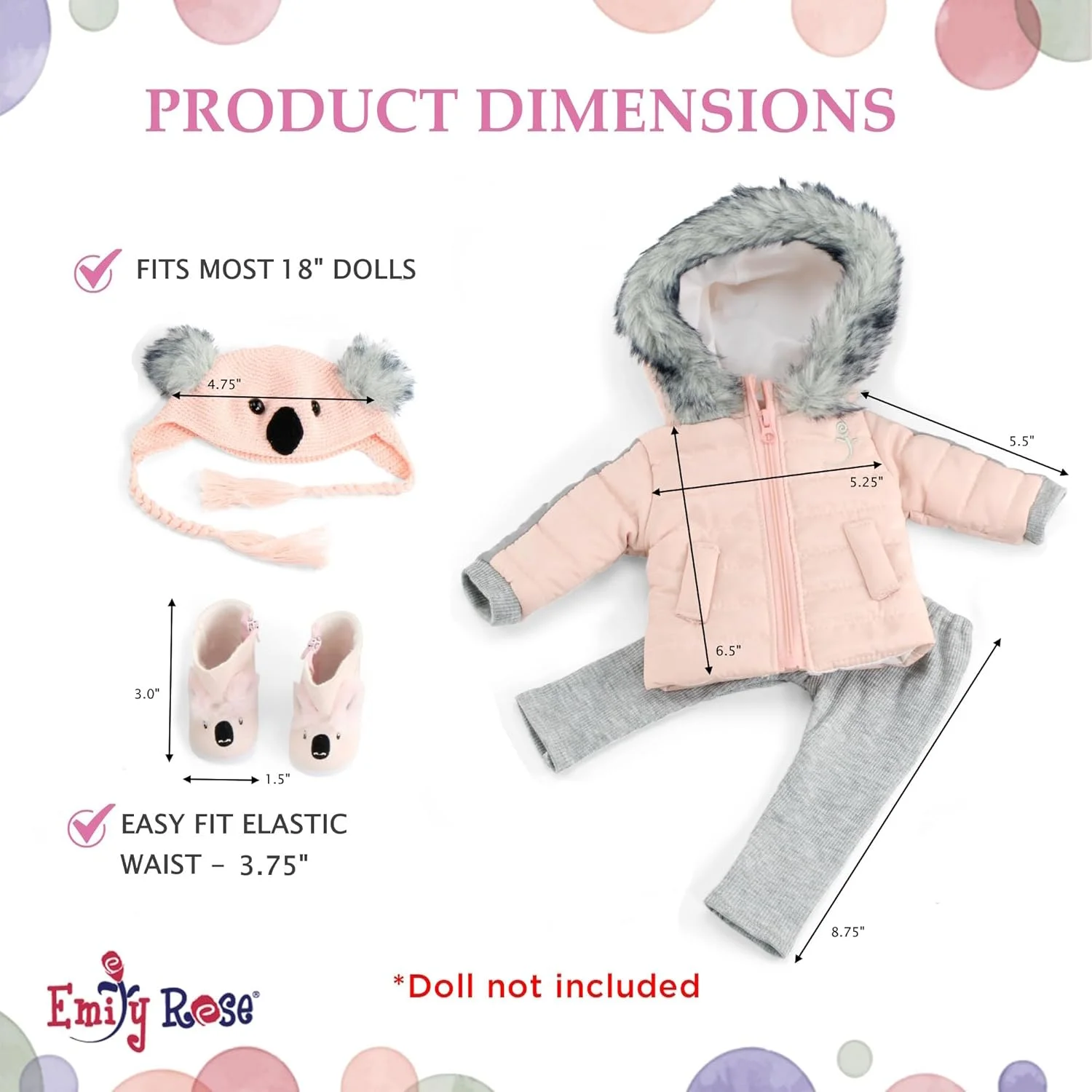 لباس عروسک 18 اینچی امیلی رز | ست هدیه 4 تکه کت و ژاکت برفی زمستانی عروسک 18 اینچی طرح کوآلا، شامل کلاه بافتنی و چکمه عروسک 18 اینچی (برنده جایزه Mom's Choice!) | سازگار با اکثر عروسک های 18 اینچی لباس عروسک 18 اینچی امیلی رز | ست هدیه 4 تکه کت و ژاکت برفی زمستانی عروسک 18 اینچی طرح کوآلا، شامل کلاه بافتنی و چکمه عروسک 18 اینچی (برنده جایزه Mom's Choice!) | سازگار با اکثر عروسک های 18 اینچی