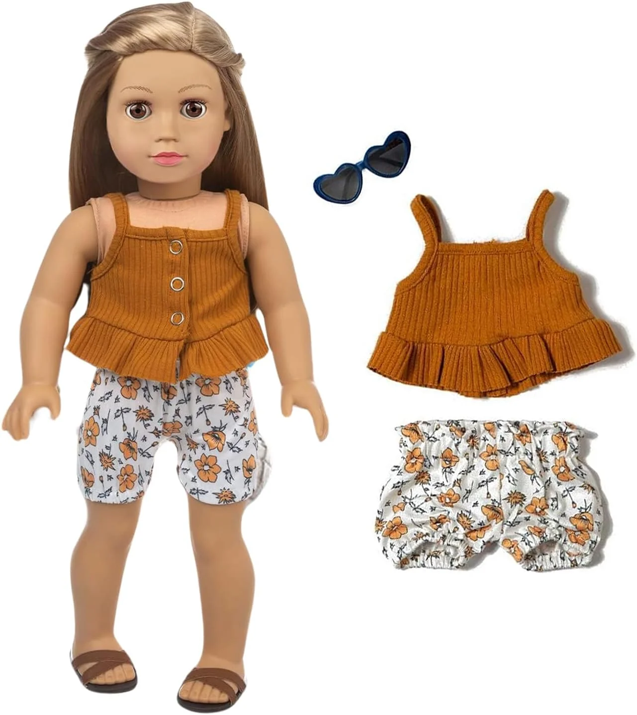 XFEYUE 22 تکه لباس و لوازم جانبی عروسک 18 اینچی، مناسب برای عروسک های دخترانه 18 اینچی آمریکایی - شامل 10 ست لباس عروسک با سبک های مختلف، گیره مو، عینک آفتابی و کیف دستی XFEYUE 22 تکه لباس و لوازم جانبی عروسک 18 اینچی، مناسب برای عروسک های دخترانه 18 اینچی آمریکایی - شامل 10 ست لباس عروسک با سبک های مختلف، گیره مو، عینک آفتابی و کیف دستی