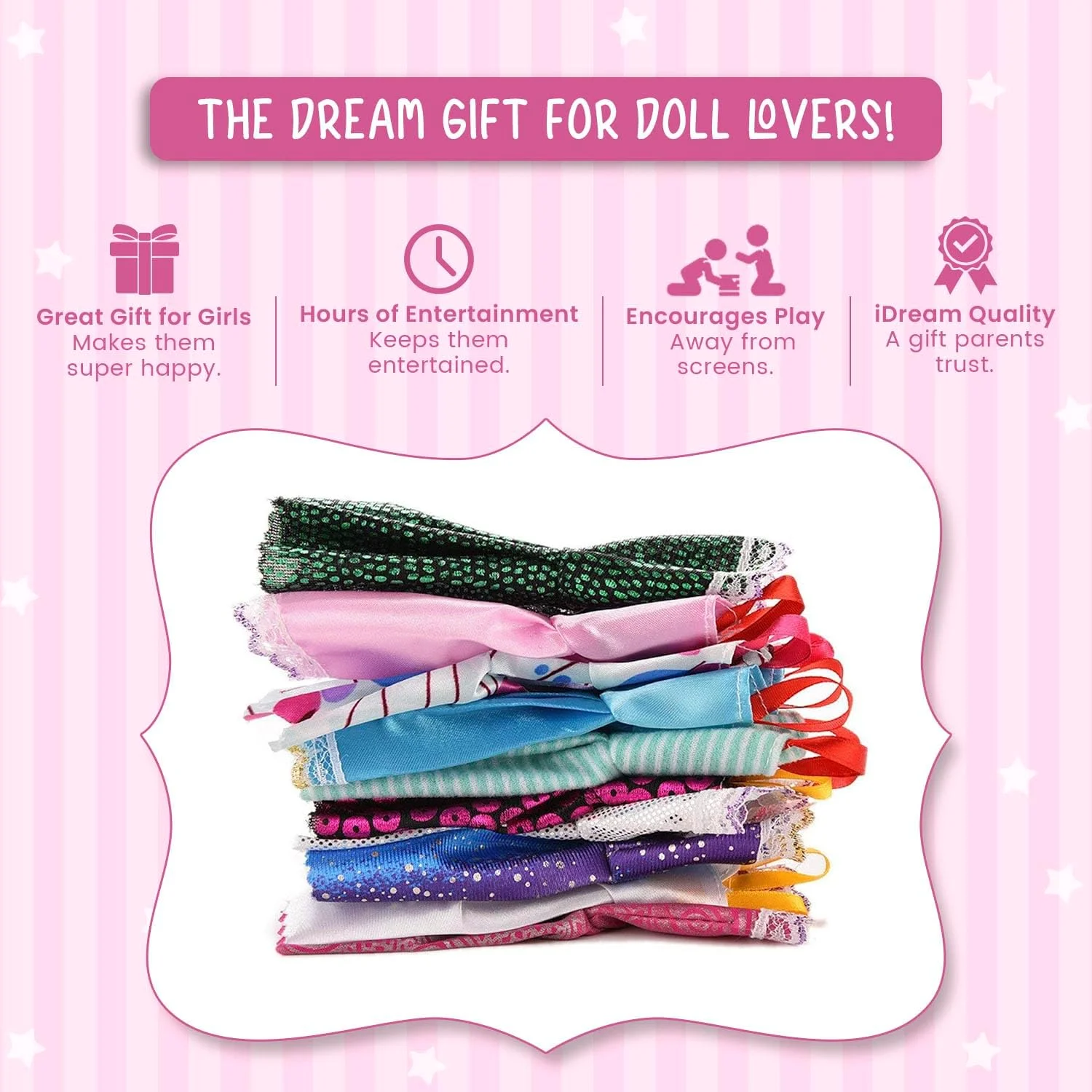 لباس و لوازم جانبی عروسک iDream مدل پارچه ای و توری (چند رنگ) لباس و لوازم جانبی عروسک iDream مدل پارچه ای و توری (چند رنگ)