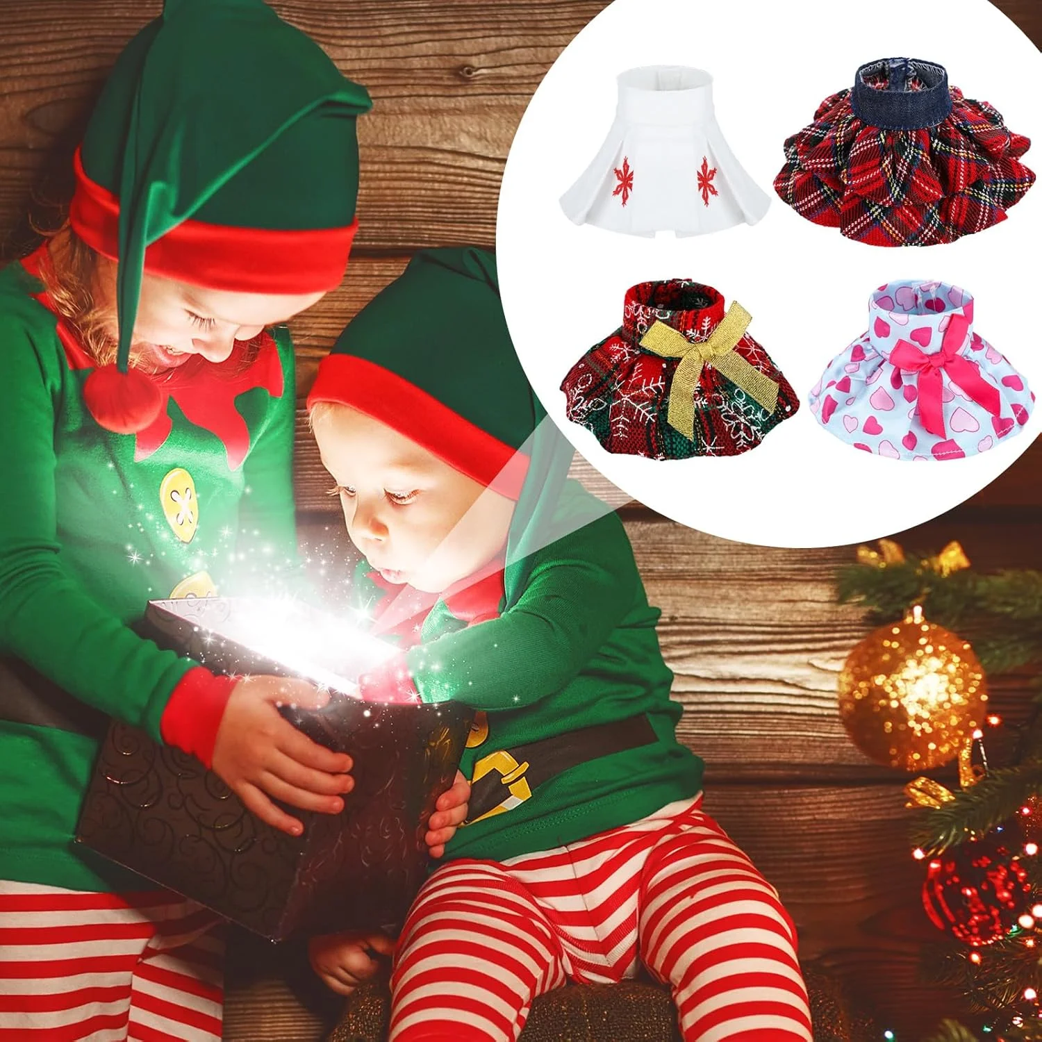 ست 4 عددی دامن های الف کریسمس Skylety، لباس های کریسمس، دامن های رشد یافته مهمانی، لباس عروسک الف، ست لوازم جانبی کریسمس برای تزئینات عروسک الف (عروسک شامل نمی شود) ست 4 عددی دامن های الف کریسمس Skylety، لباس های کریسمس، دامن های رشد یافته مهمانی، لباس عروسک الف، ست لوازم جانبی کریسمس برای تزئینات عروسک الف (عروسک شامل نمی شود)