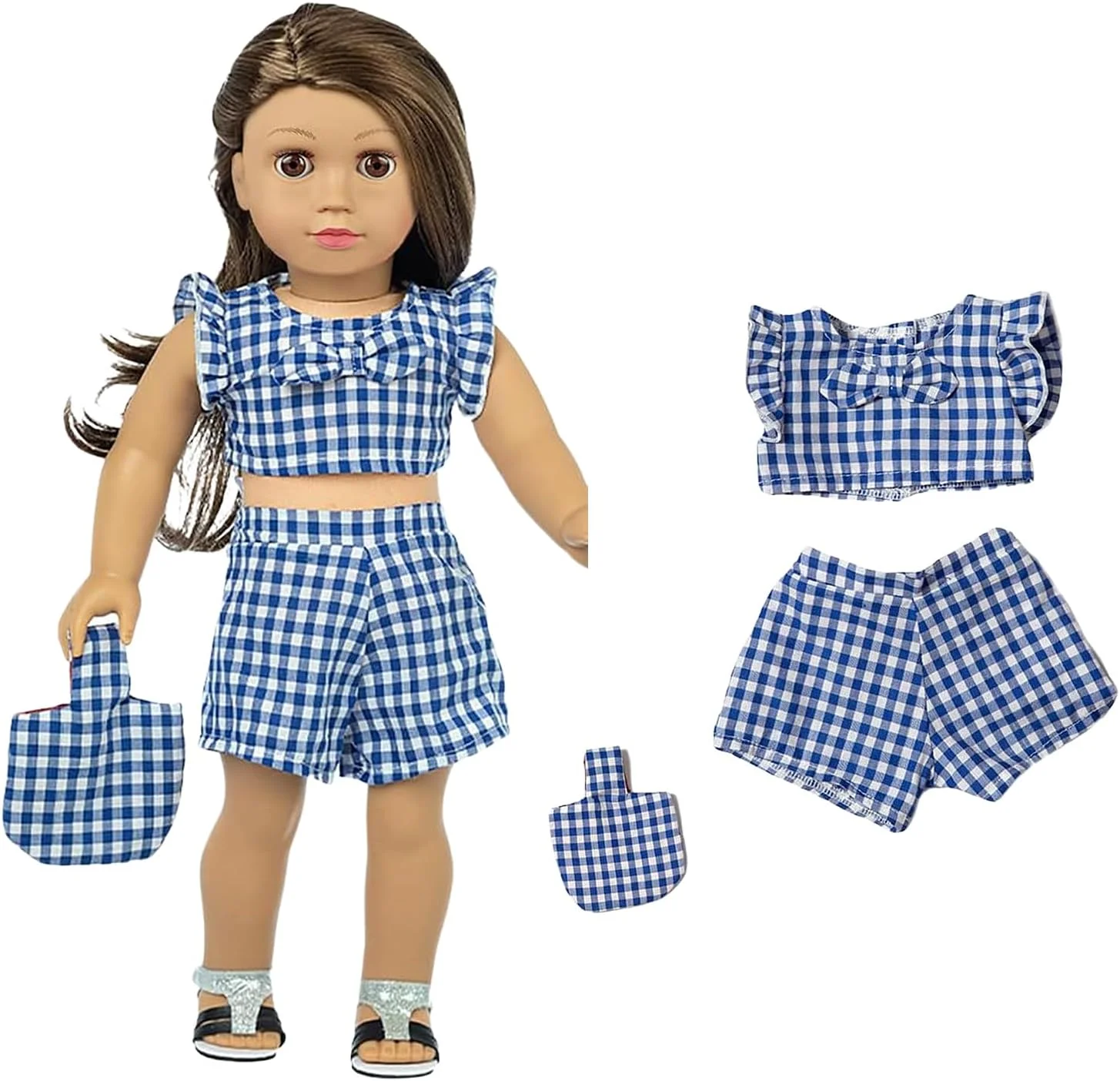 XFEYUE 22 تکه لباس و لوازم جانبی عروسک 18 اینچی، مناسب برای عروسک های دخترانه 18 اینچی آمریکایی - شامل 10 ست لباس عروسک با سبک های مختلف، گیره مو، عینک آفتابی و کیف دستی XFEYUE 22 تکه لباس و لوازم جانبی عروسک 18 اینچی، مناسب برای عروسک های دخترانه 18 اینچی آمریکایی - شامل 10 ست لباس عروسک با سبک های مختلف، گیره مو، عینک آفتابی و کیف دستی