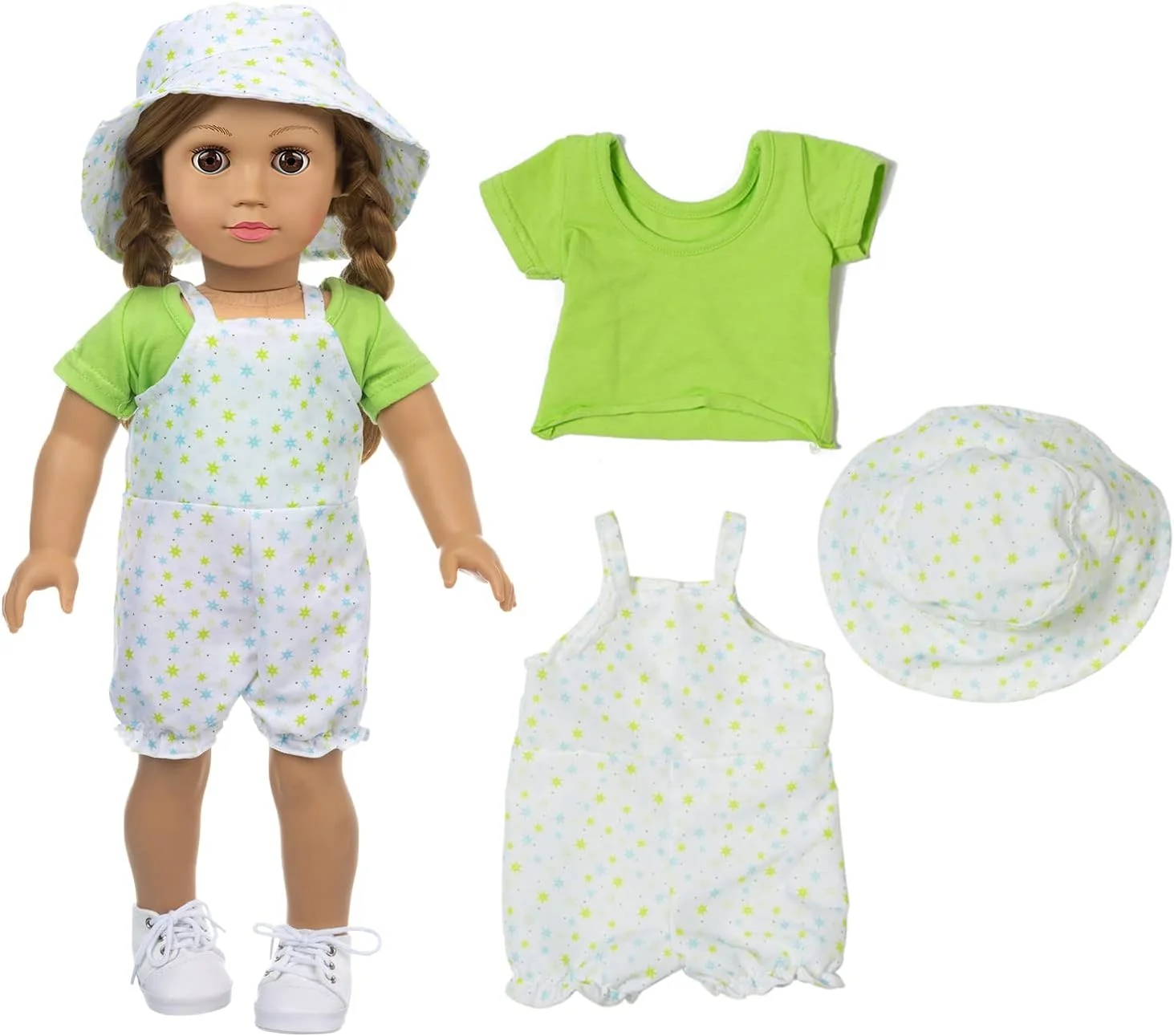 لباس و لوازم جانبی عروسک 18 اینچی XFEYUE: 5 ست لباس عروسک + 2 جفت کفش تصادفی برای عروسک های دخترانه 18 اینچی آمریکایی