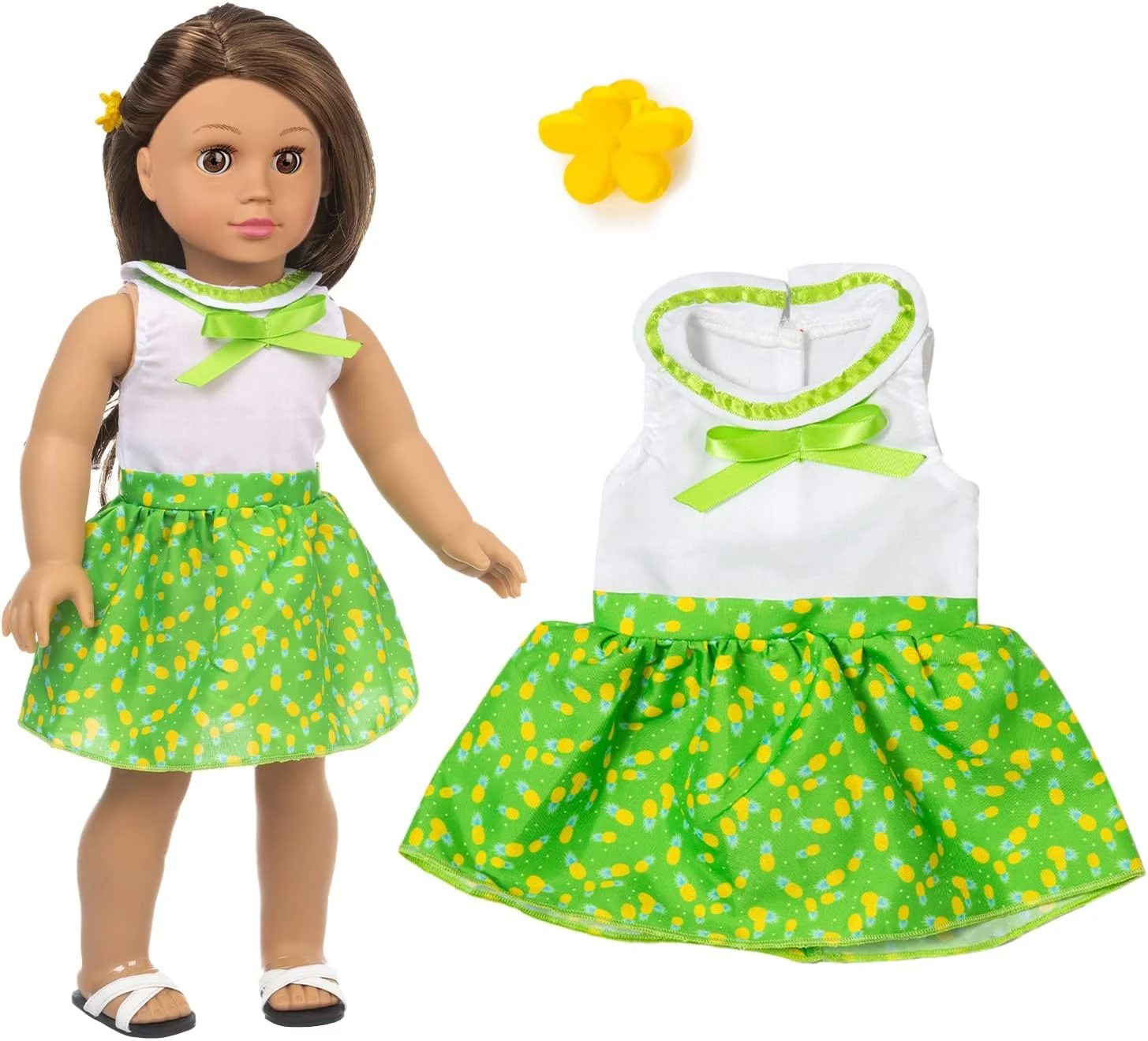 لباس و لوازم جانبی عروسک 18 اینچی XFEYUE: 5 ست لباس عروسک + 2 جفت کفش تصادفی برای عروسک های دخترانه 18 اینچی آمریکایی