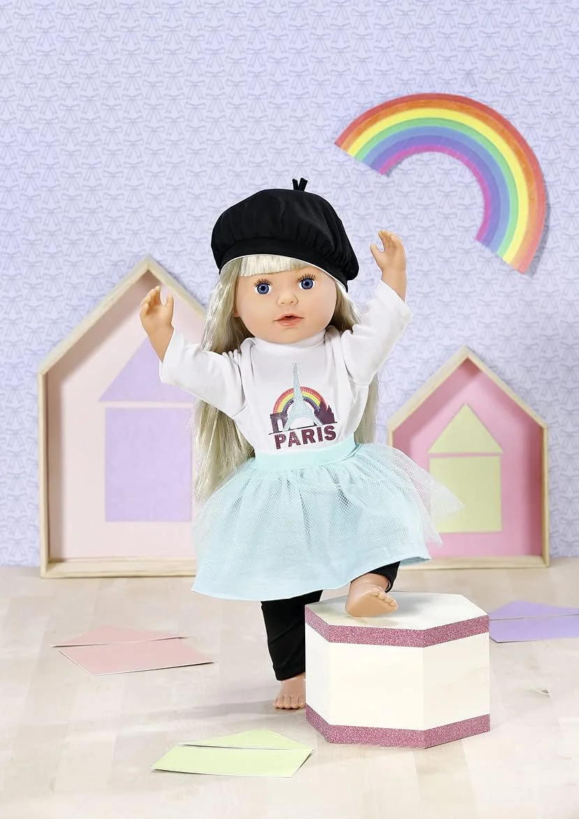 ست لباس دالی مدا مدل Paris Look مناسب عروسک های 43 سانتی متری - مناسب برای دستان کوچک، بازی خلاقانه باعث تقویت همدلی و مهارت های اجتماعی می شود، برای کودکان 3 سال به بالا - شامل لگ، دامن و کلاه ست لباس دالی مدا مدل Paris Look مناسب عروسک های 43 سانتی متری - مناسب برای دستان کوچک، بازی خلاقانه باعث تقویت همدلی و مهارت های اجتماعی می شود، برای کودکان 3 سال به بالا - شامل لگ، دامن و کلاه