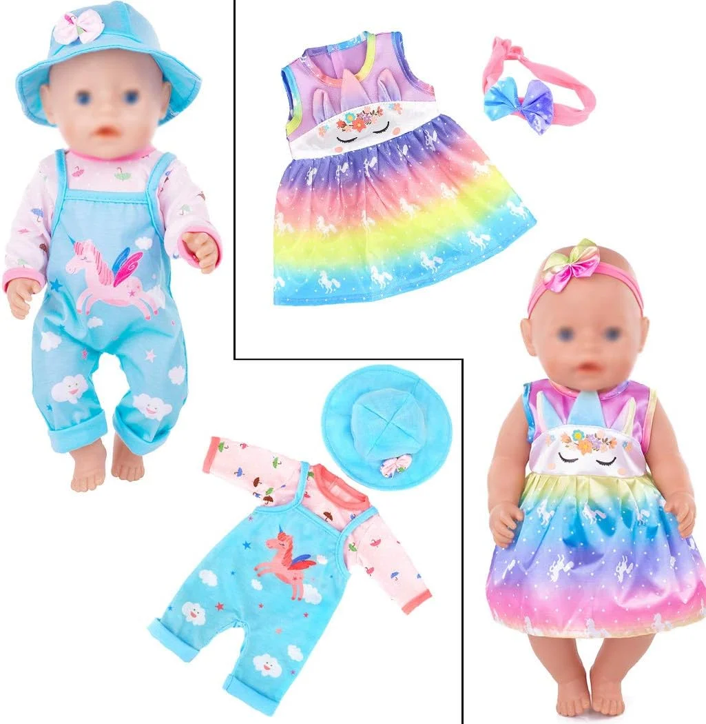 ebuddy 10 ست لباس عروسک شامل لباس، بیکینی، رامپر، لباس دکتر، لباس خواب، هدبند و کلاه برای عروسک های نوزاد 43 سانتی متری/17 اینچی ebuddy 10 ست لباس عروسک شامل لباس، بیکینی، رامپر، لباس دکتر، لباس خواب، هدبند و کلاه برای عروسک های نوزاد 43 سانتی متری/17 اینچی