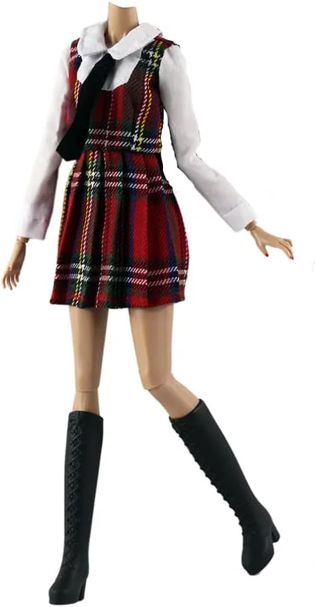 لباس عروسک لنس هوم، 5 ست لباس شامل لباس بهاری، شلوار، بادگیر و کلاه برای عروسک های 11.5 اینچی، لوازم جانبی با استایل تصادفی (C)