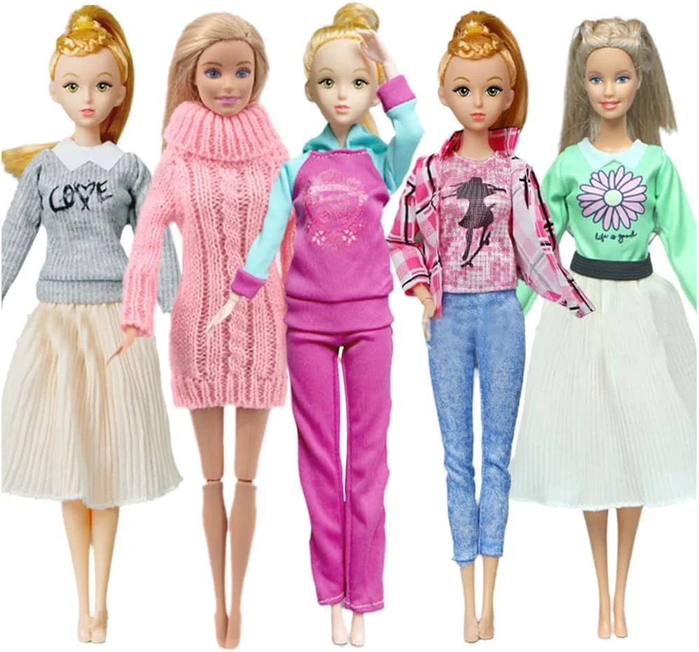 والنبیلی لباس مد لباس عروسک لباس 5 ست برای عروسک های 11.5 اینچی