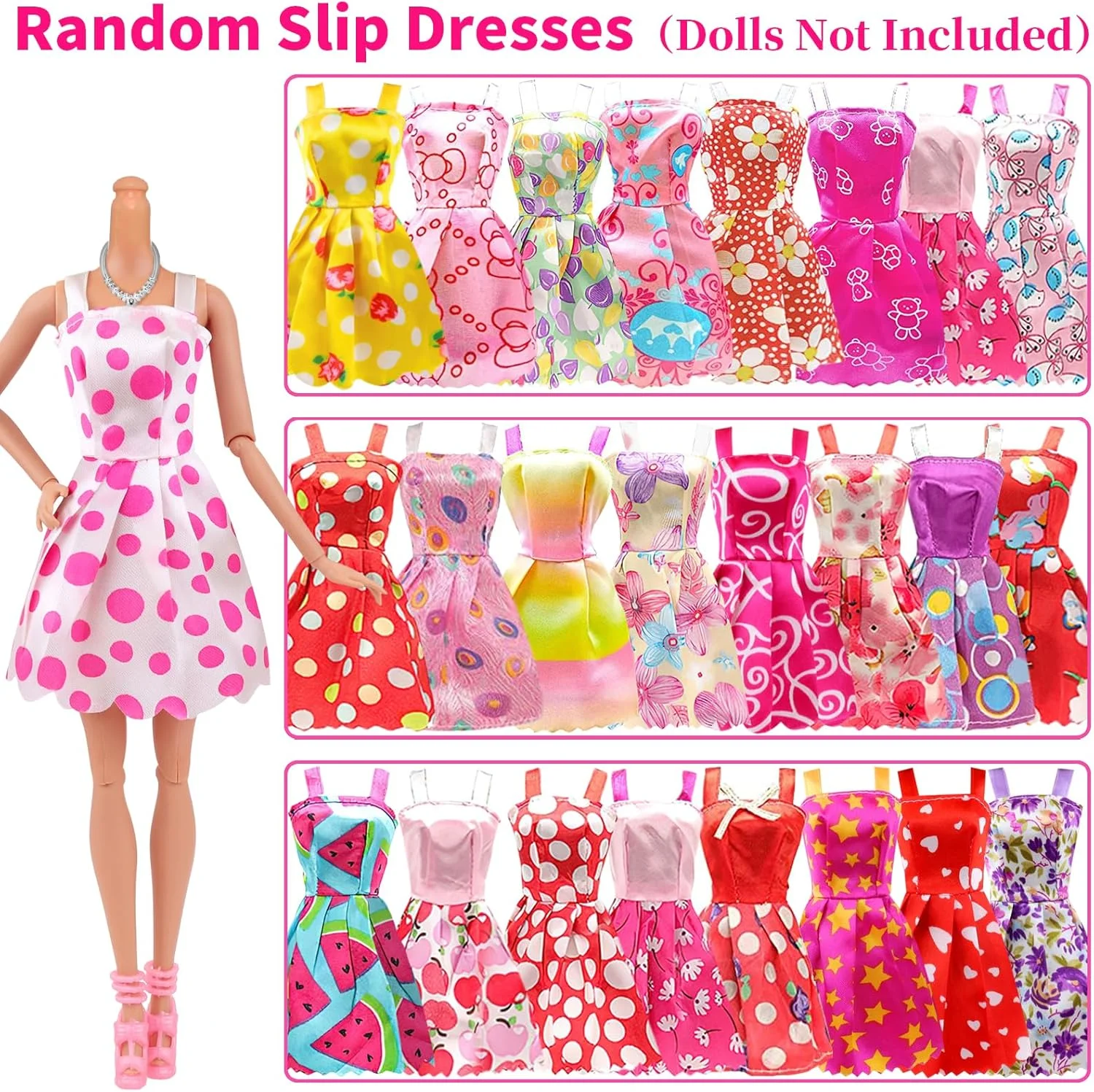 اکور فان 30 تکه لباس و لوازم جانبی عروسک، شامل 5 ست لباس مد روز، 5 دامن مد روز، 10 پیراهن کوتاه، 10 جفت کفش، ست لباس های غیر رسمی مد روز، مناسب برای عروسک های 11.5 اینچی