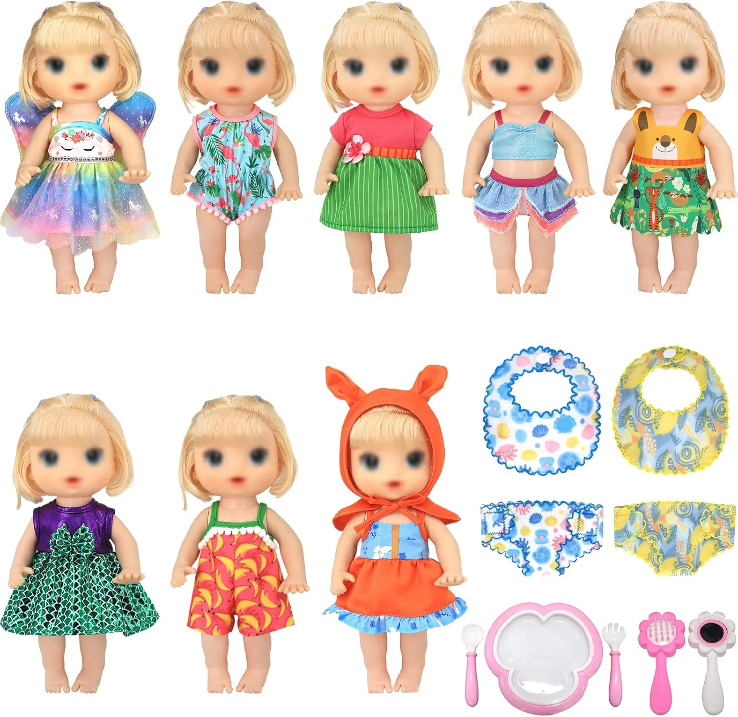 ست لباس عروسک SOTOGO شامل 17 تکه لباس و لوازم جانبی برای عروسک های زنده 13، 14 و 14.5 اینچی