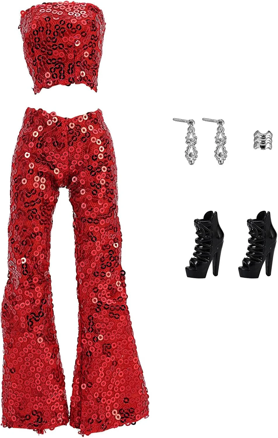 لباس عروسک لنس هوم، 5 ست لباس شامل کت پاپیونی، شلوار، بادگیر و کلاه برای عروسک های 11.5 اینچی، لوازم جانبی با استایل تصادفی