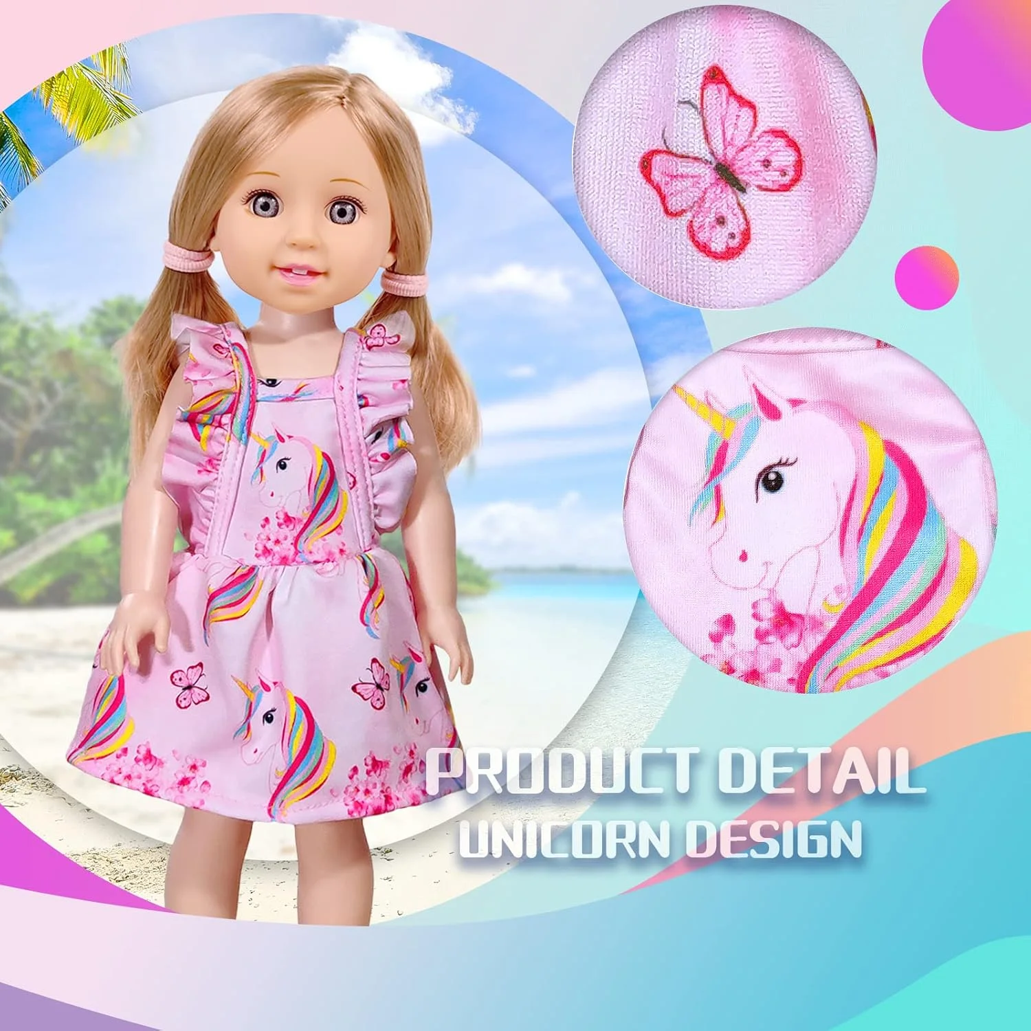 ست چمدان مسافرتی 14 اینچی ARTST American Girl Doll، لباس عروسک، لوازم جانبی شامل چمدان، کوله پشتی زیبا، 2 دست لباس عروسک، کفش، دوربین، کامپیوتر، تلفن، آیپد، پاسپورت (14 اینچ)