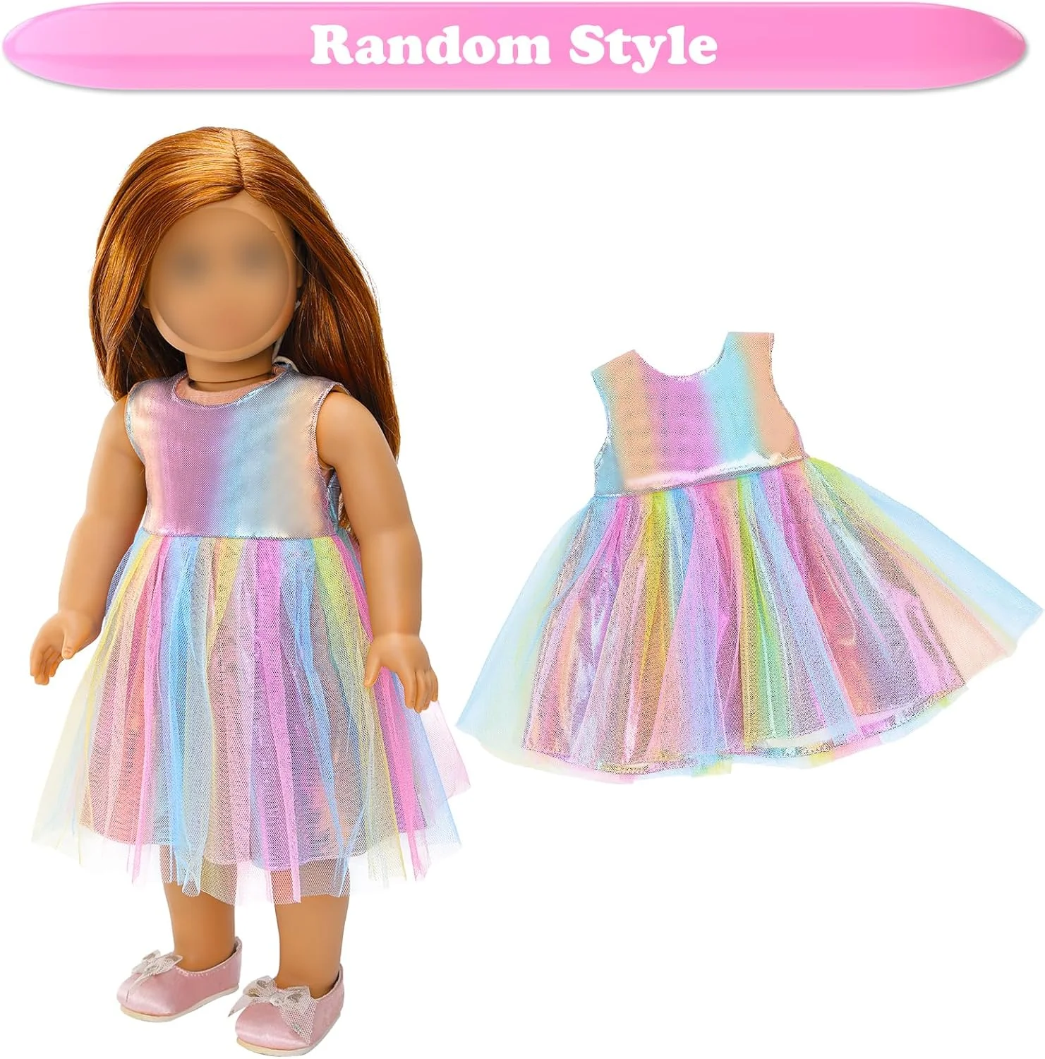 لباس و لوازم جانبی عروسک BARWA برای عروسک های 18 اینچی، لباس توتو پری دریایی، لباس های غیر رسمی، لباس شنا، لباس زیر… (J: 2 عدد لباس توتو رنگین کمانی)