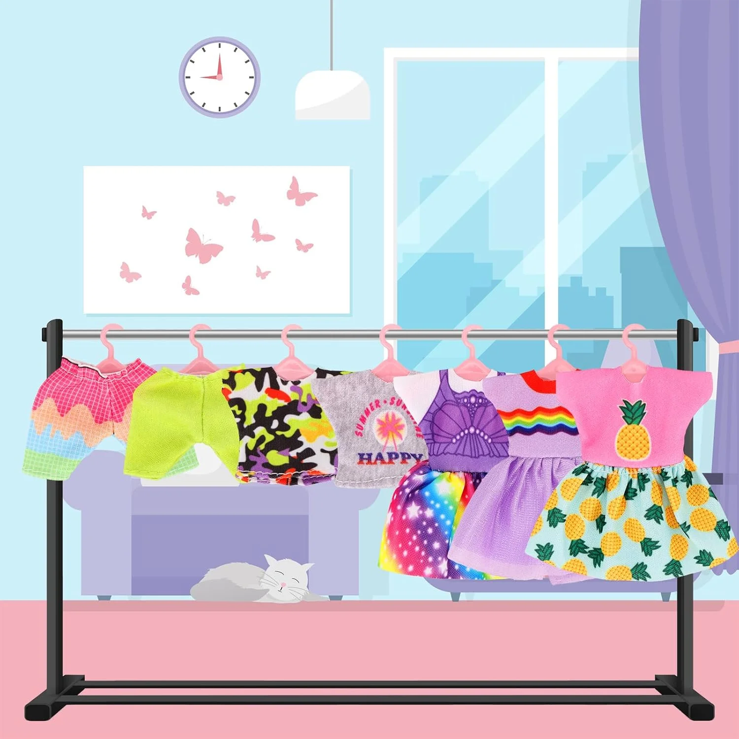 ENOCHT Joyfun 7 تکه لباس عروسک دخترانه 6 اینچی شامل 3 عدد لباس، 2 عدد لباس بیرونی و 2 جفت کفش برای عروسک خواهر 4 اینچی دخترانه 11.5 اینچی ENOCHT Joyfun 7 تکه لباس عروسک دخترانه 6 اینچی شامل 3 عدد لباس، 2 عدد لباس بیرونی و 2 جفت کفش برای عروسک خواهر 4 اینچی دخترانه 11.5 اینچی