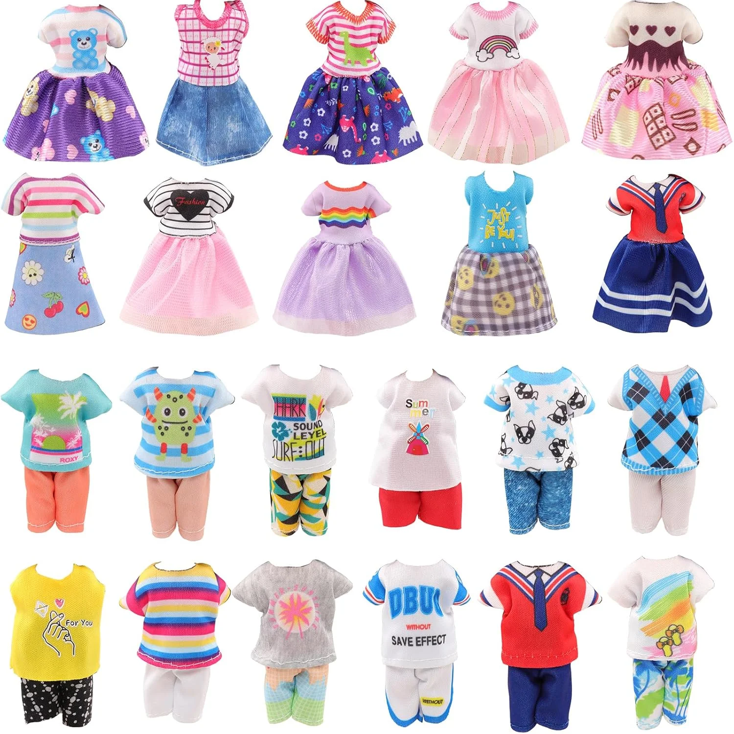 ENOCHT Joyfun 7 تکه لباس عروسک دخترانه 6 اینچی شامل 3 عدد لباس، 2 عدد لباس بیرونی و 2 جفت کفش برای عروسک خواهر 4 اینچی دخترانه 11.5 اینچی ENOCHT Joyfun 7 تکه لباس عروسک دخترانه 6 اینچی شامل 3 عدد لباس، 2 عدد لباس بیرونی و 2 جفت کفش برای عروسک خواهر 4 اینچی دخترانه 11.5 اینچی