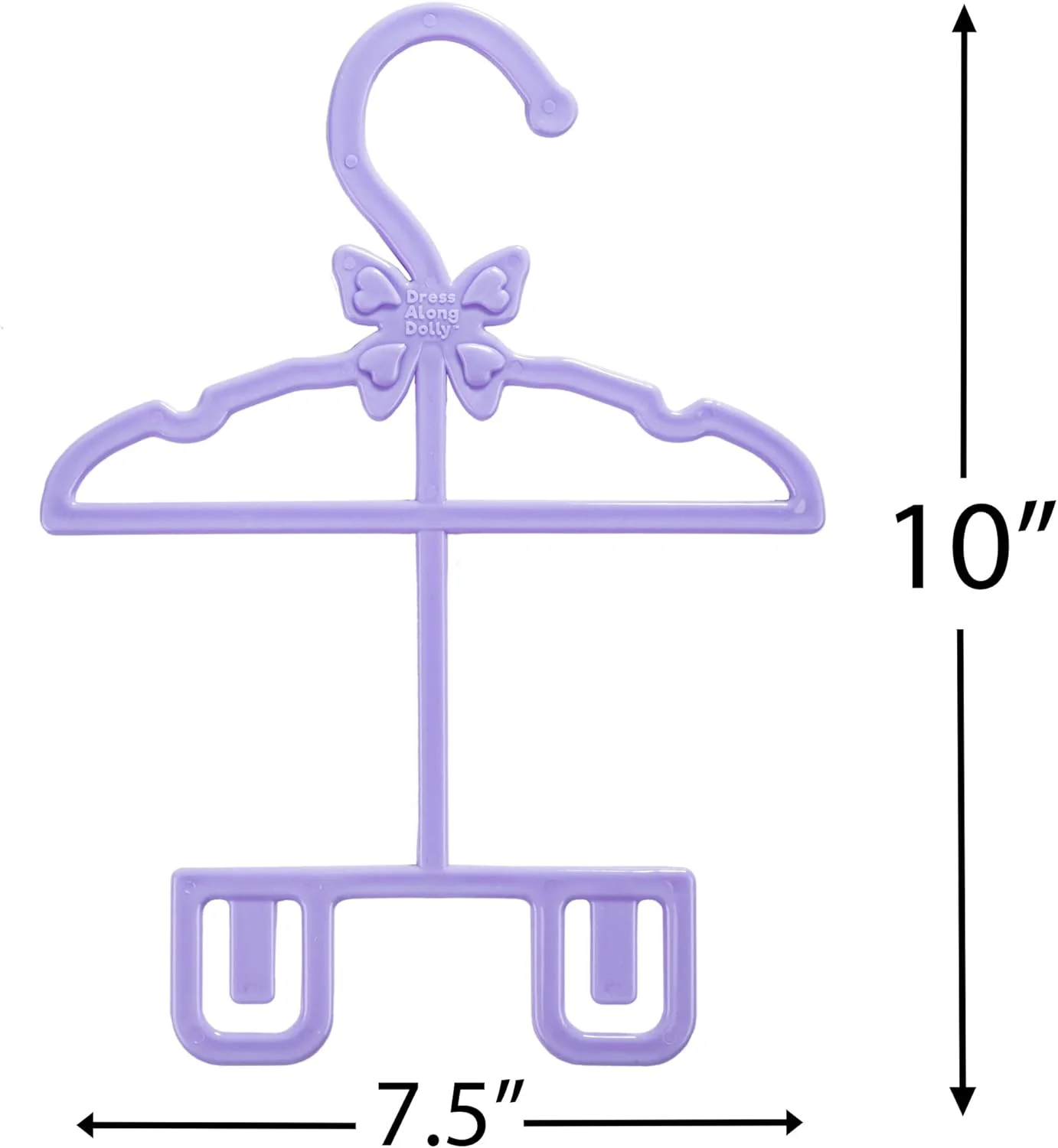 آویز لباس کامل بنفش Dress Along Dolly، بسته 24 عددی، مناسب لباس های عروسک 18 اینچی آمریکایی - لباس های بالا و پایین خود را به همراه لباس ها، شلوارها، پیراهن ها، دامن ها و لوازم جانبی نگه دارید - ست هدیه عالی برای دختران