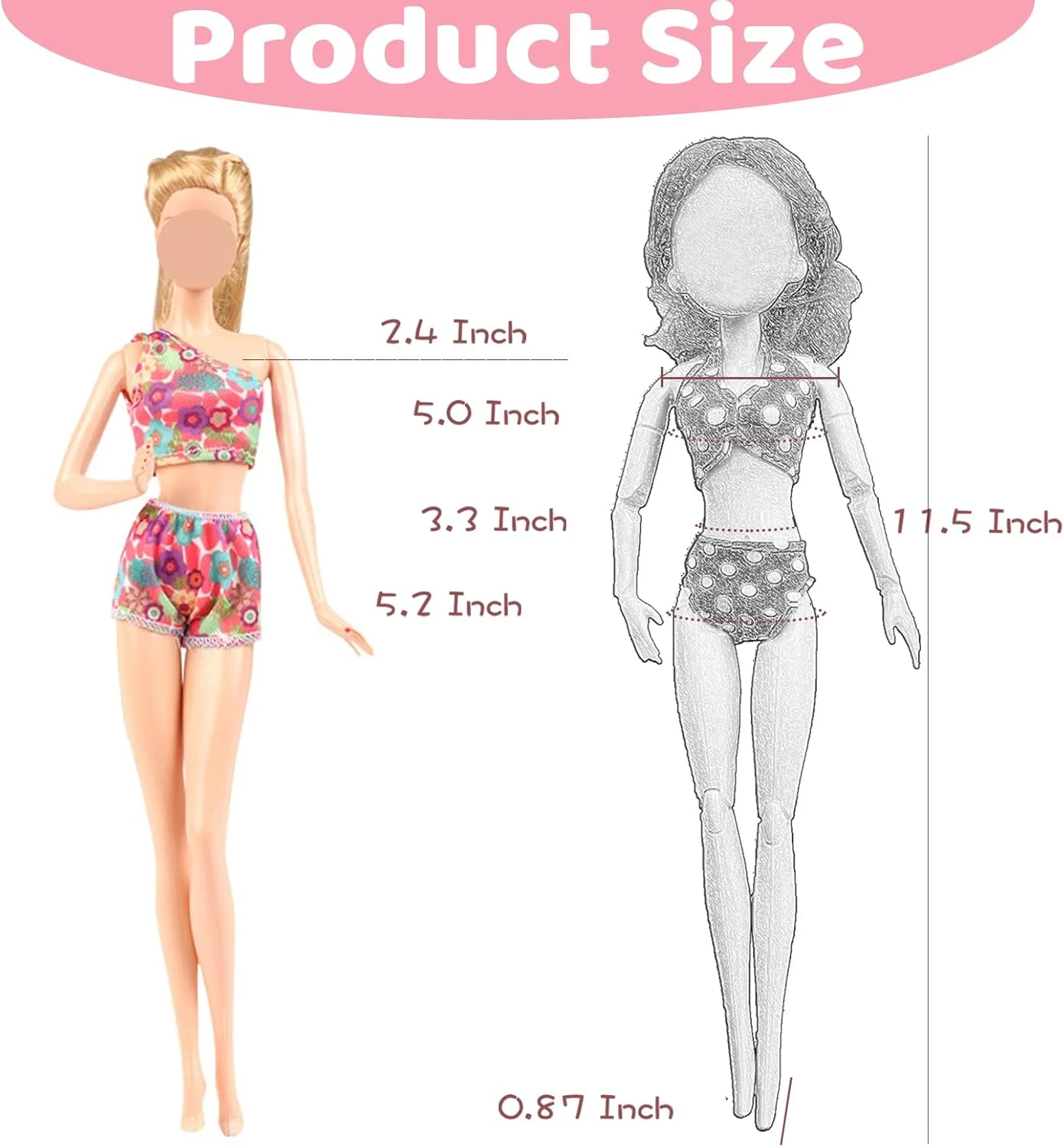 ست 28 تکه لباس و لوازم جانبی عروسک WanderGo برای عروسک های دخترانه 11.5 اینچی: 3 لباس پری دریایی، 5 مایو، 10 کفش، 5 گردنبند، 5 لوازم جانبی مو - تم تابستانی/ساحلی ست 28 تکه لباس و لوازم جانبی عروسک WanderGo برای عروسک های دخترانه 11.5 اینچی: 3 لباس پری دریایی، 5 مایو، 10 کفش، 5 گردنبند، 5 لوازم جانبی مو - تم تابستانی/ساحلی