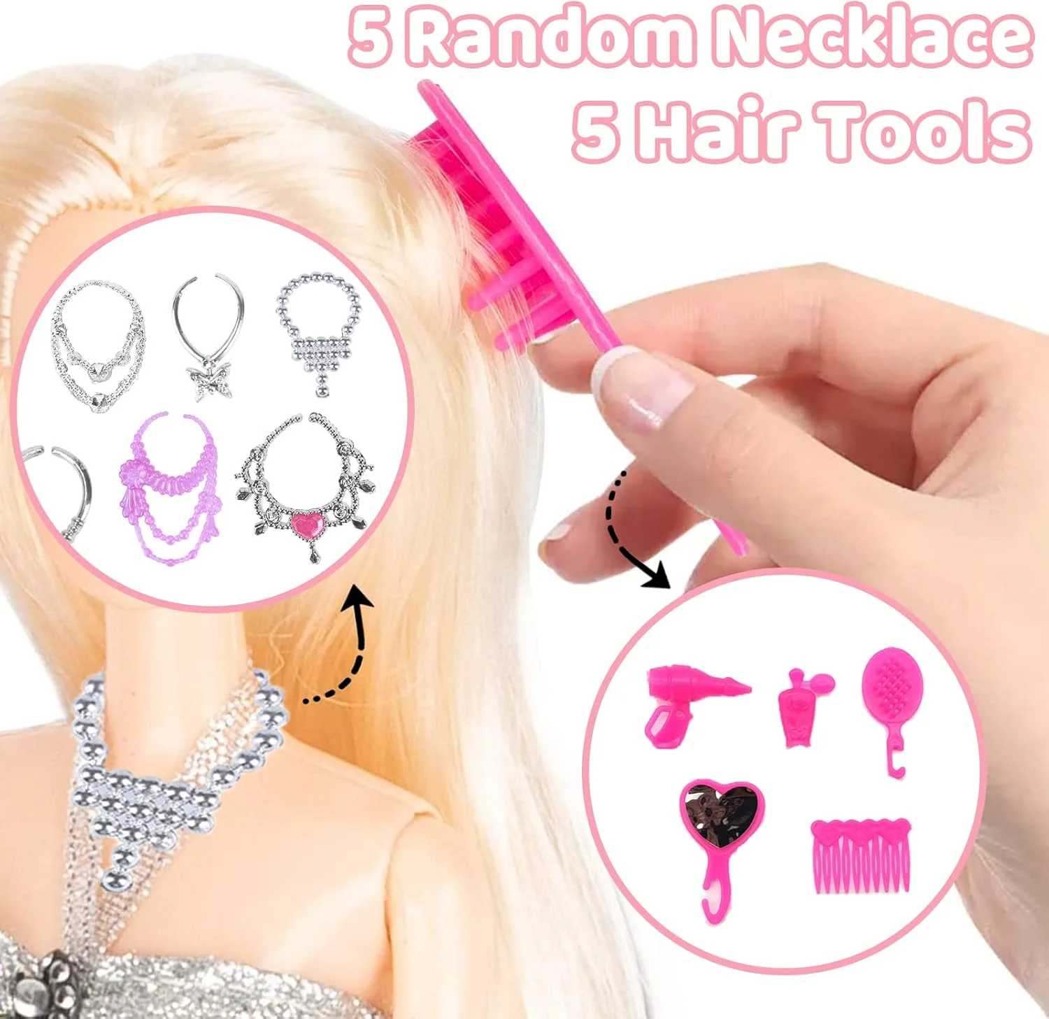 ست 28 تکه لباس و لوازم جانبی عروسک WanderGo برای عروسک های دخترانه 11.5 اینچی: 3 لباس پری دریایی، 5 مایو، 10 کفش، 5 گردنبند، 5 لوازم جانبی مو - تم تابستانی/ساحلی ست 28 تکه لباس و لوازم جانبی عروسک WanderGo برای عروسک های دخترانه 11.5 اینچی: 3 لباس پری دریایی، 5 مایو، 10 کفش، 5 گردنبند، 5 لوازم جانبی مو - تم تابستانی/ساحلی