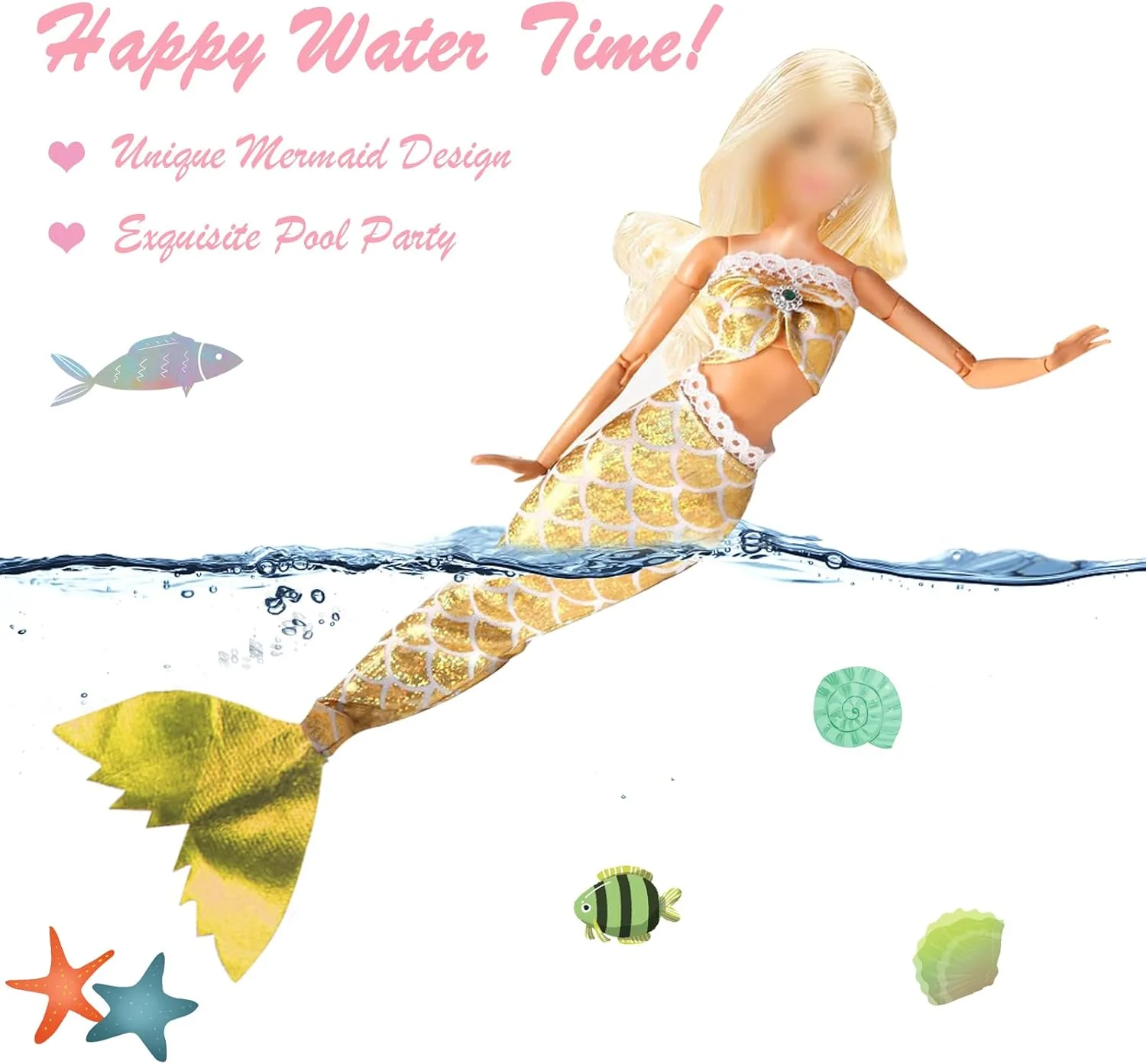 ست 28 تکه لباس و لوازم جانبی عروسک WanderGo برای عروسک های دخترانه 11.5 اینچی: 3 لباس پری دریایی، 5 مایو، 10 کفش، 5 گردنبند، 5 لوازم جانبی مو - تم تابستانی/ساحلی ست 28 تکه لباس و لوازم جانبی عروسک WanderGo برای عروسک های دخترانه 11.5 اینچی: 3 لباس پری دریایی، 5 مایو، 10 کفش، 5 گردنبند، 5 لوازم جانبی مو - تم تابستانی/ساحلی