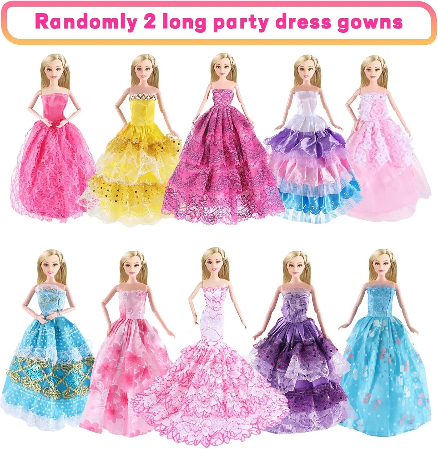 ویوس مجموعه 106 تکه لباس و لوازم جانبی کمد لباس عروسک برای عروسک های دخترانه 11.5 اینچی شامل کمد لباس، قفسه کفش، چمدان، لباس، پیراهن، لباس شنا، چوب لباسی، گردنبند، کیف