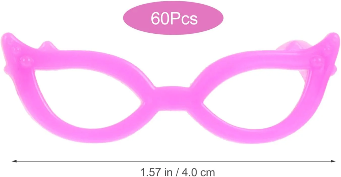عینک عروسکی 60 عددی، عینک های مینیاتوری عروسک لوازم جانبی لباس عروسک مینی برای صنایع دستی خانه عروسکی (3 سبک)