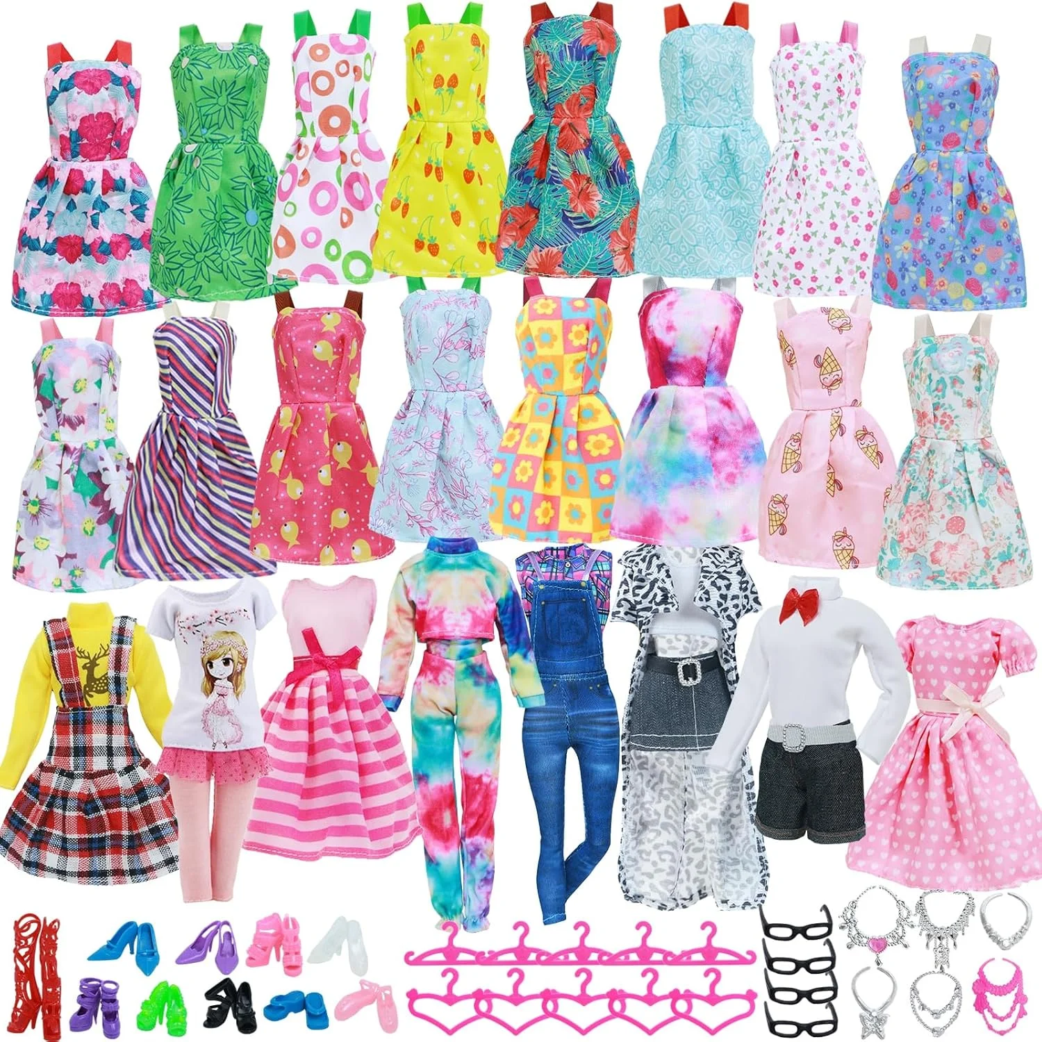 بسته 43 عددی لباس و لوازم جانبی عروسک BLIJOLA شامل 10 مینی لباس، 3 ست لباس مد روز دست ساز، 10 کفش، 20 لوازم جانبی عروسک زیبا برای عروسک دخترانه 11.5 اینچی بسته 43 عددی لباس و لوازم جانبی عروسک BLIJOLA شامل 10 مینی لباس، 3 ست لباس مد روز دست ساز، 10 کفش، 20 لوازم جانبی عروسک زیبا برای عروسک دخترانه 11.5 اینچی