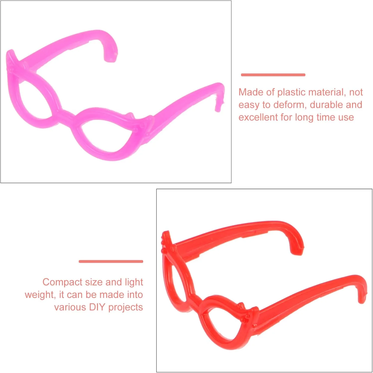 عینک عروسکی 60 عددی، عینک های مینیاتوری عروسک لوازم جانبی لباس عروسک مینی برای صنایع دستی خانه عروسکی (3 سبک)