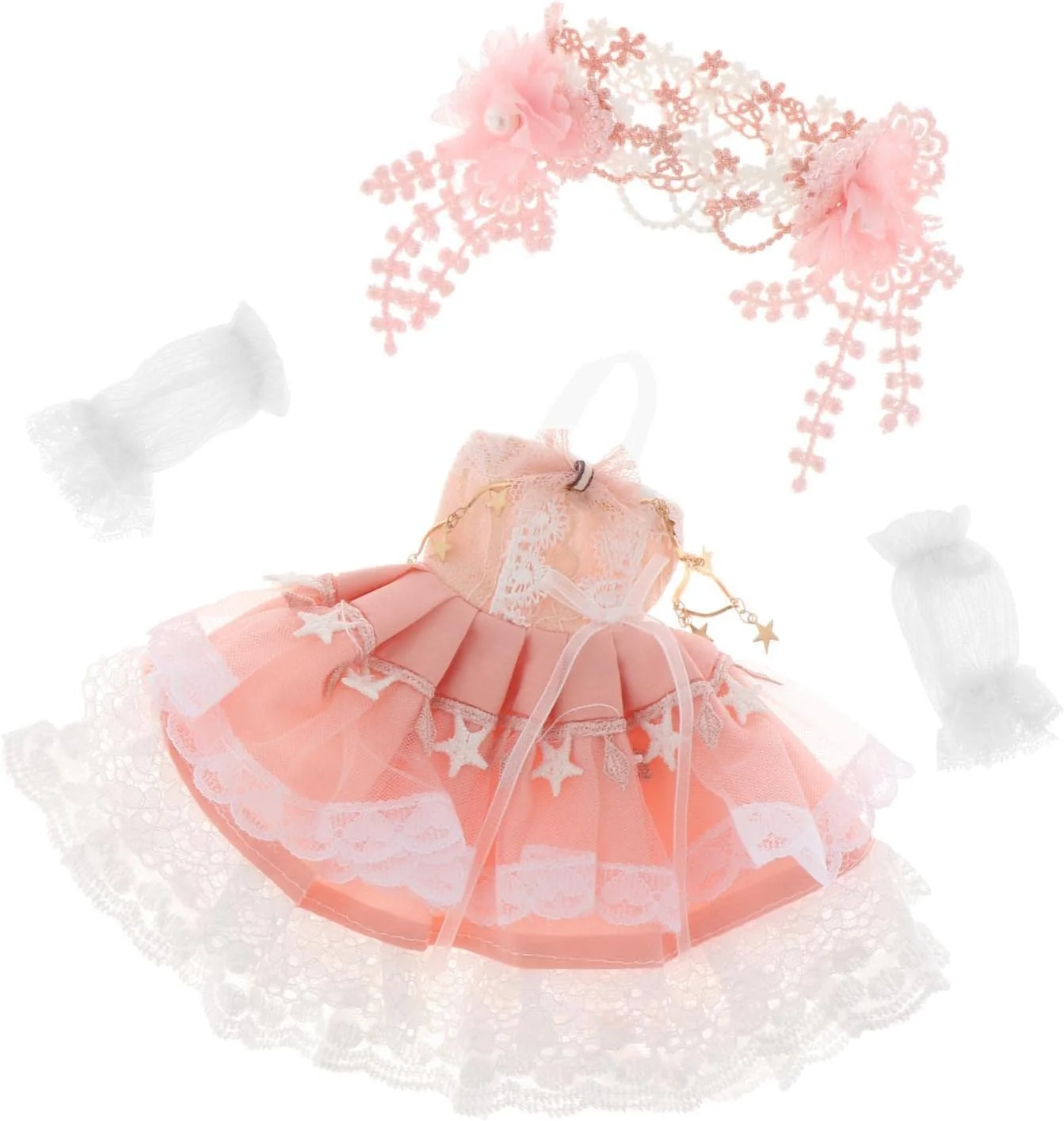 مجموعه لباس عروسک 12 اینچی predolo، لباس عروسک دست ساز، لوازم جانبی عروسک، لباس عروسک 1/6 برای دختران، لباس عروسک 12 اینچی، لباس مهمانی، صورتی