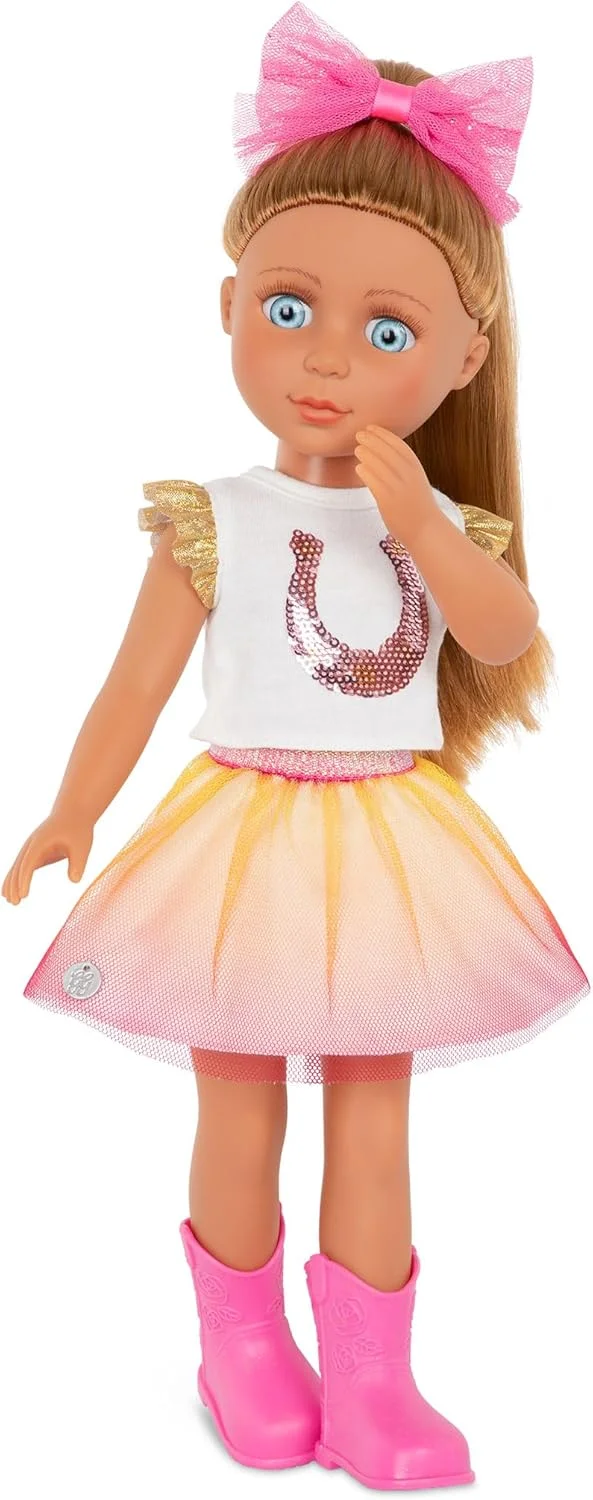 لباس عروسک Glitter Girls - لباس سوارکاری - تاپ و دامن نعل اسبی پولک دار - چکمه های سواری صورتی و پاپیون مو - 3 سال به بالا - نعل اسب خیره کننده لباس عروسک Glitter Girls - لباس سوارکاری - تاپ و دامن نعل اسبی پولک دار - چکمه های سواری صورتی و پاپیون مو - 3 سال به بالا - نعل اسب خیره کننده