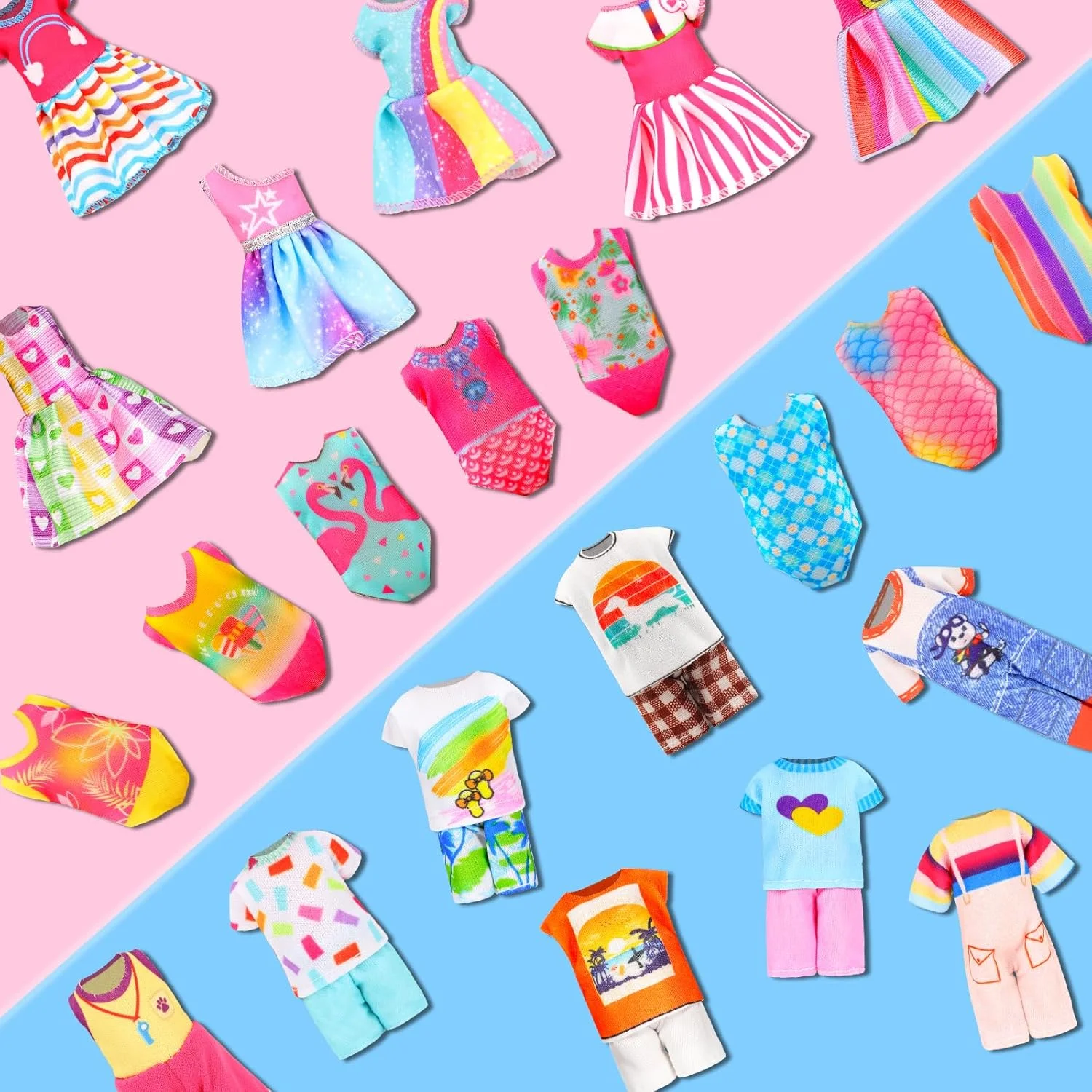 میونانا 27 تکه چمدان عروسکی، لباس و لوازم جانبی مسافرتی برای عروسک های 6 اینچی، شامل 1 چمدان، 6 لباس، 1 عینک، 19 لوازم جانبی مسافرتی