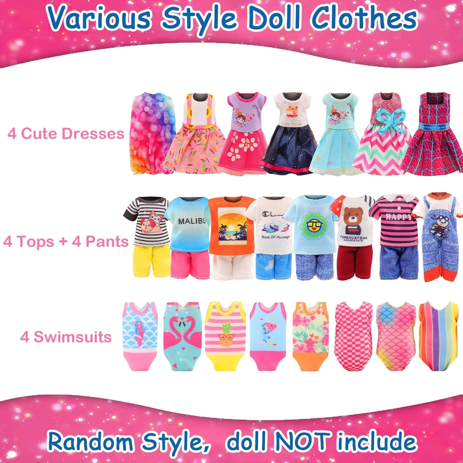 مجموعه 34 عددی لباس و لوازم جانبی عروسک ENOCHT مناسب برای عروسک های 5.3 اینچی شامل 4 پیراهن، 4 تاپ، 4 شلوار، 4 مایو، 4 کفش، 2 جیب، 2 کلاه، 5 چوب لباسی به همراه 9 لوازم جانبی برای ست لباس عروسک های 5.3 تا 6 اینچی مجموعه 34 عددی لباس و لوازم جانبی عروسک ENOCHT مناسب برای عروسک های 5.3 اینچی شامل 4 پیراهن، 4 تاپ، 4 شلوار، 4 مایو، 4 کفش، 2 جیب، 2 کلاه، 5 چوب لباسی به همراه 9 لوازم جانبی برای ست لباس عروسک های 5.3 تا 6 اینچی