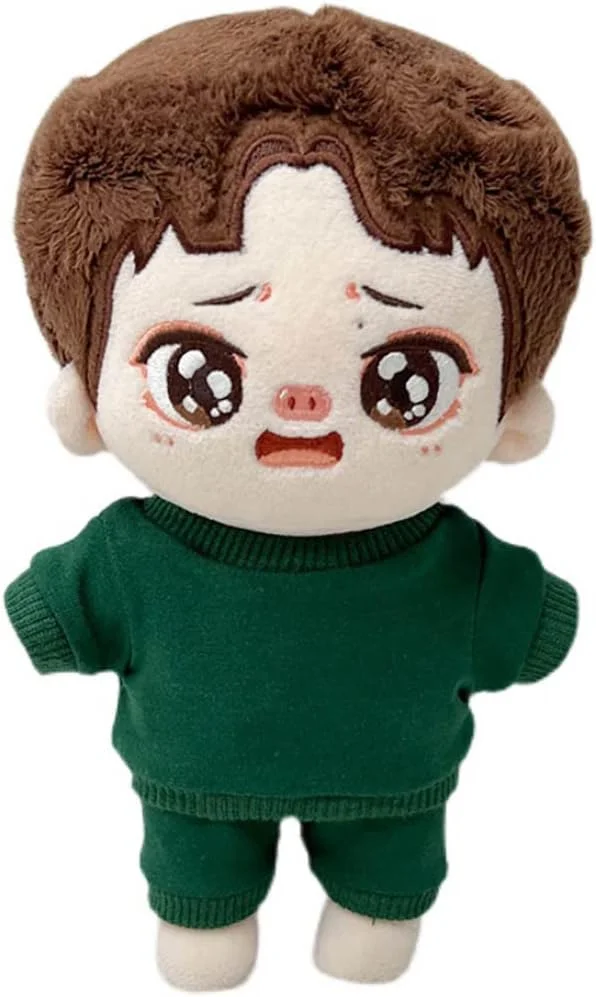 niannyyhouse لباس عروسک پولیشی 15 سانتی متری، لباس ورزشی، ست سویشرت و شلوار، لباس زرد عروسک 15 سانتی متری