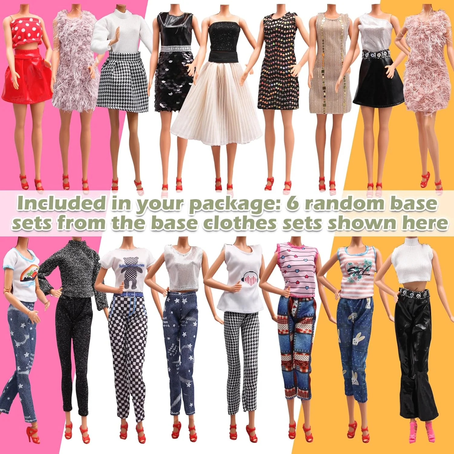 ست لباس زمستانی عروسک ZTWEDEN شامل کت، ژاکت، لباس برای عروسک دخترانه 30 سانتی‌متری، تاپ‌های بافتنی مد روز زمستانی 11.5 اینچی با شلوار جین، دامن لباس مهمانی، تی‌شرت، کلاه، شال، هدیه کریسمس