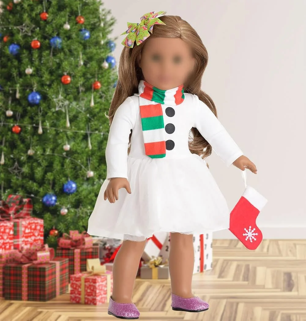 لباس عروسک 18 اینچی Sweet Dolly با طرح کریسمس، لوازم جانبی عروسک، لباس مهمانی کریسمس عروسک 18 اینچی با طرح آدم برفی و شیرینی زنجبیلی مناسب برای عروسک 18 اینچی لباس عروسک 18 اینچی Sweet Dolly با طرح کریسمس، لوازم جانبی عروسک، لباس مهمانی کریسمس عروسک 18 اینچی با طرح آدم برفی و شیرینی زنجبیلی مناسب برای عروسک 18 اینچی