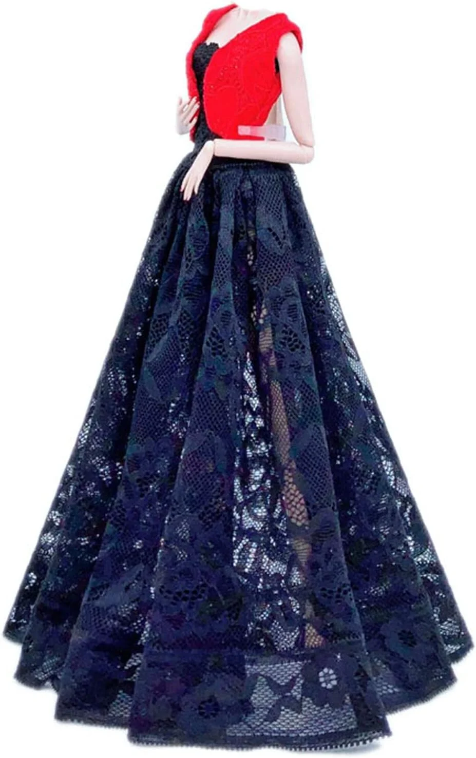 لباس و لوازم جانبی عروسک مد، 5 ست لباس عروسک + 12 جفت کفش با استایل تصادفی برای عروسک های دخترانه 11.5 اینچی (استایل E)