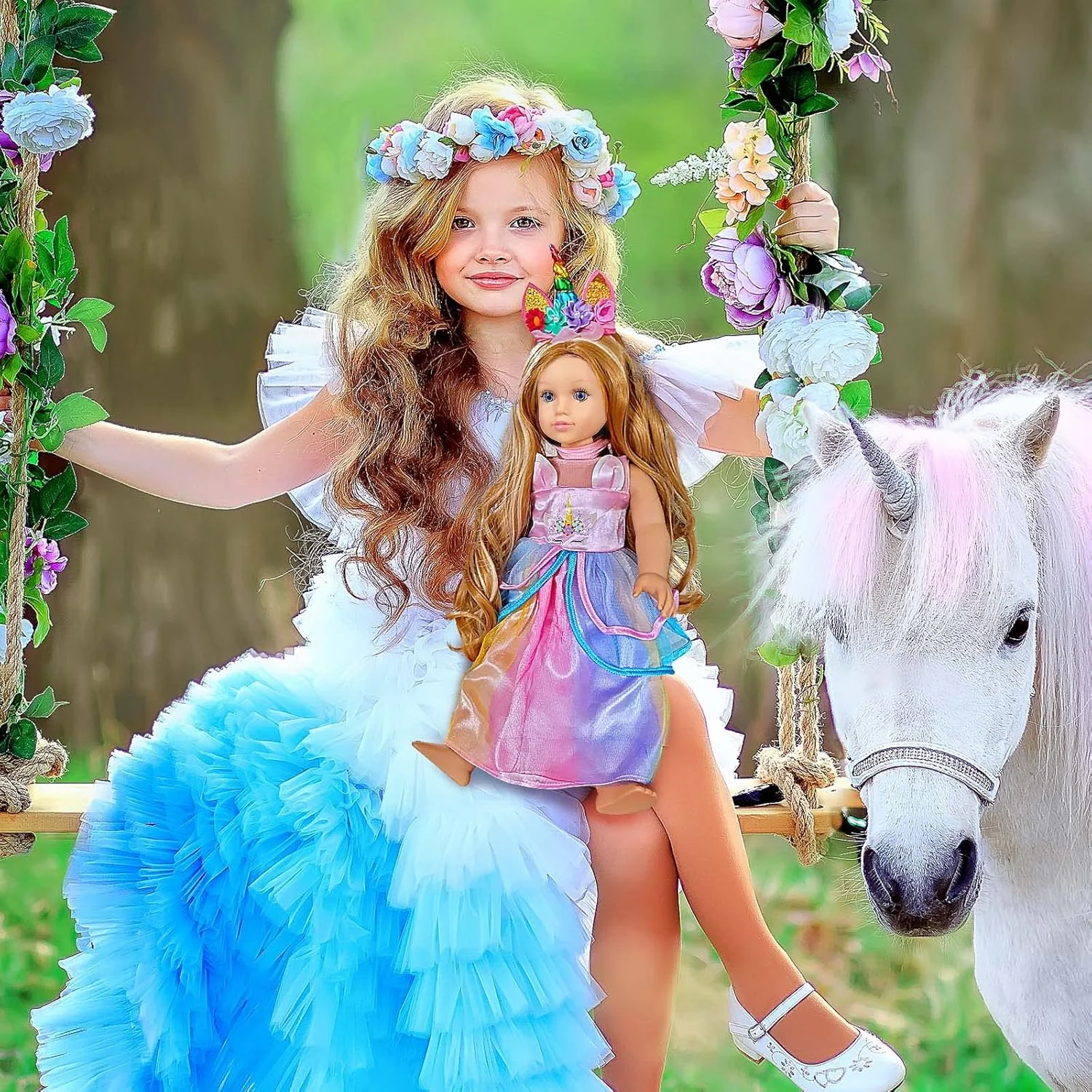 ست لباس عروسک 18 اینچی WONDOLL - لباس تک شاخ با گیره مو و هدبند - سازگار با تمام لوازم جانبی عروسک های 18 اینچی برای کودکان - بنفش ست لباس عروسک 18 اینچی WONDOLL - لباس تک شاخ با گیره مو و هدبند - سازگار با تمام لوازم جانبی عروسک های 18 اینچی برای کودکان - بنفش