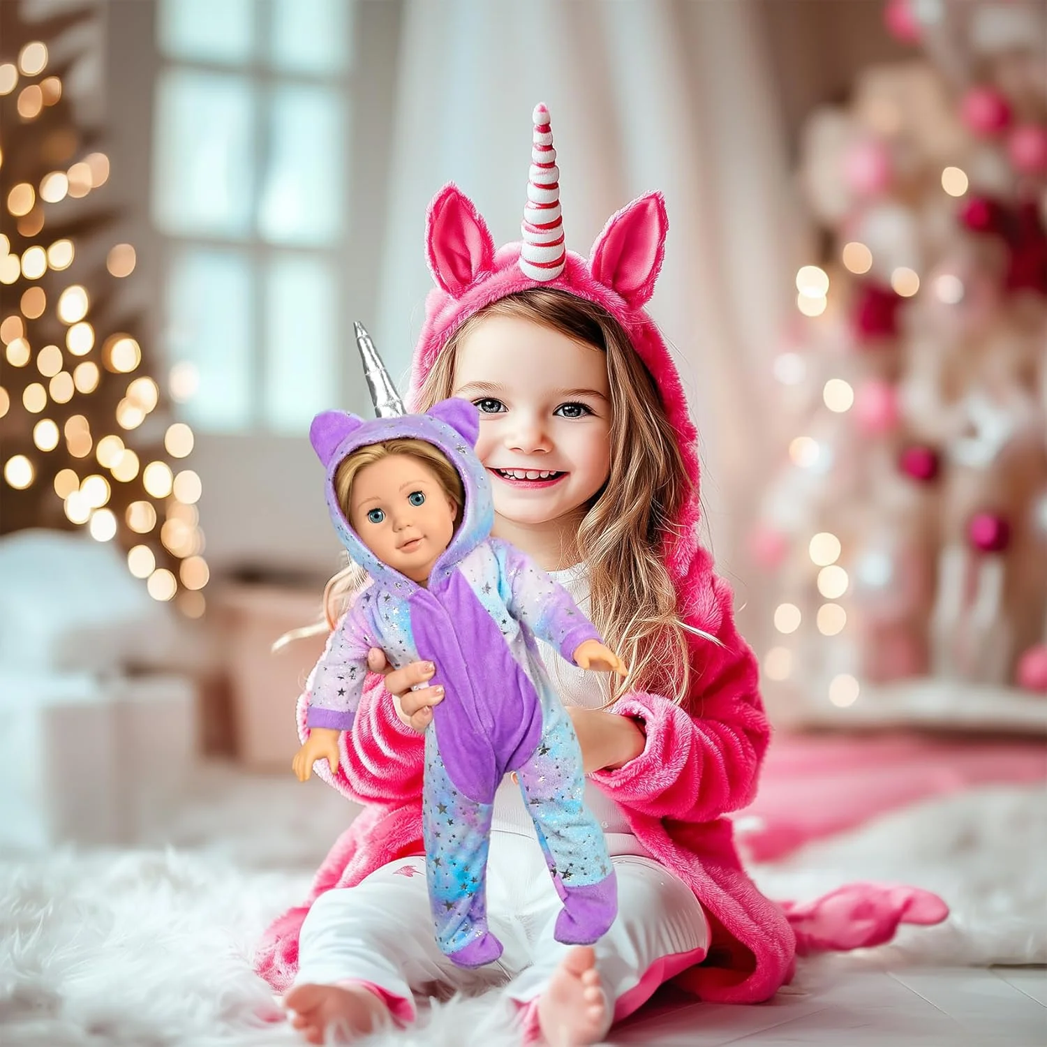 ست لباس عروسک 18 اینچی WONDOLL - لباس تک شاخ با گیره مو و هدبند - سازگار با تمام لوازم جانبی عروسک های 18 اینچی برای کودکان - بنفش ست لباس عروسک 18 اینچی WONDOLL - لباس تک شاخ با گیره مو و هدبند - سازگار با تمام لوازم جانبی عروسک های 18 اینچی برای کودکان - بنفش