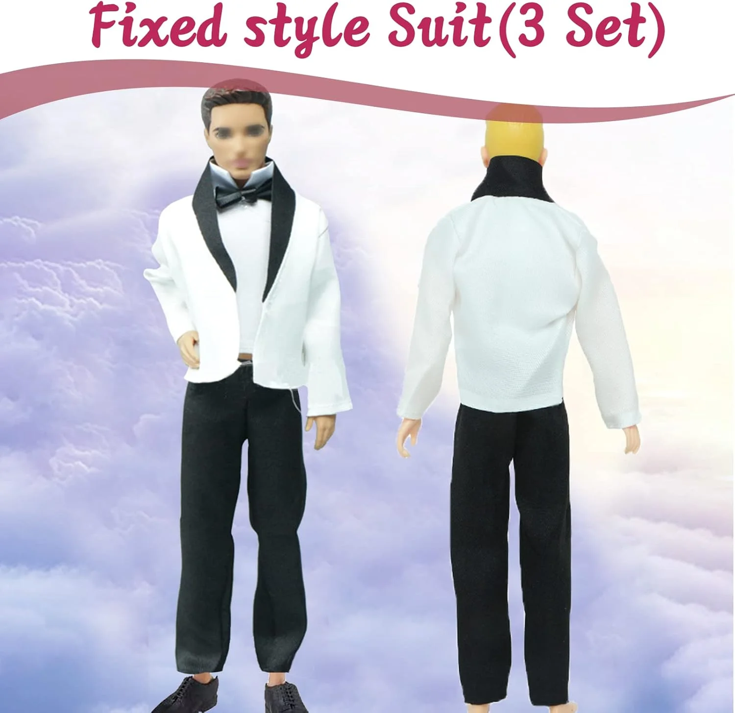 ست 20 تکه لباس عروسک سازگار با لباس و لوازم جانبی عروسک کن، شامل 1 دست لباس تصادفی، 3 تاپ، 3 شلوار، 2 شلوار بافتنی، 6 کفش، 1 عینک، 1 هدفون و 1 تخته موج سواری (استایل تصادفی)