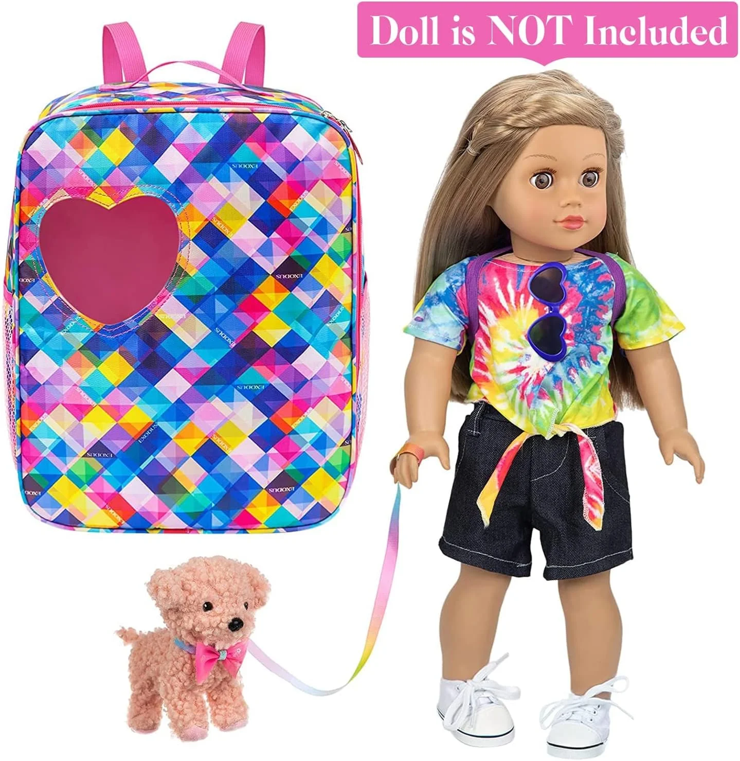 اکور فان ست کیف و لوازم جانبی 5 تکه برای عروسک های 18 اینچی شامل لباس عروسک 18 اینچی، کفش، عینک آفتابی، کوله پشتی عروسک و سگ اسباب بازی اکور فان ست کیف و لوازم جانبی 5 تکه برای عروسک های 18 اینچی شامل لباس عروسک 18 اینچی، کفش، عینک آفتابی، کوله پشتی عروسک و سگ اسباب بازی