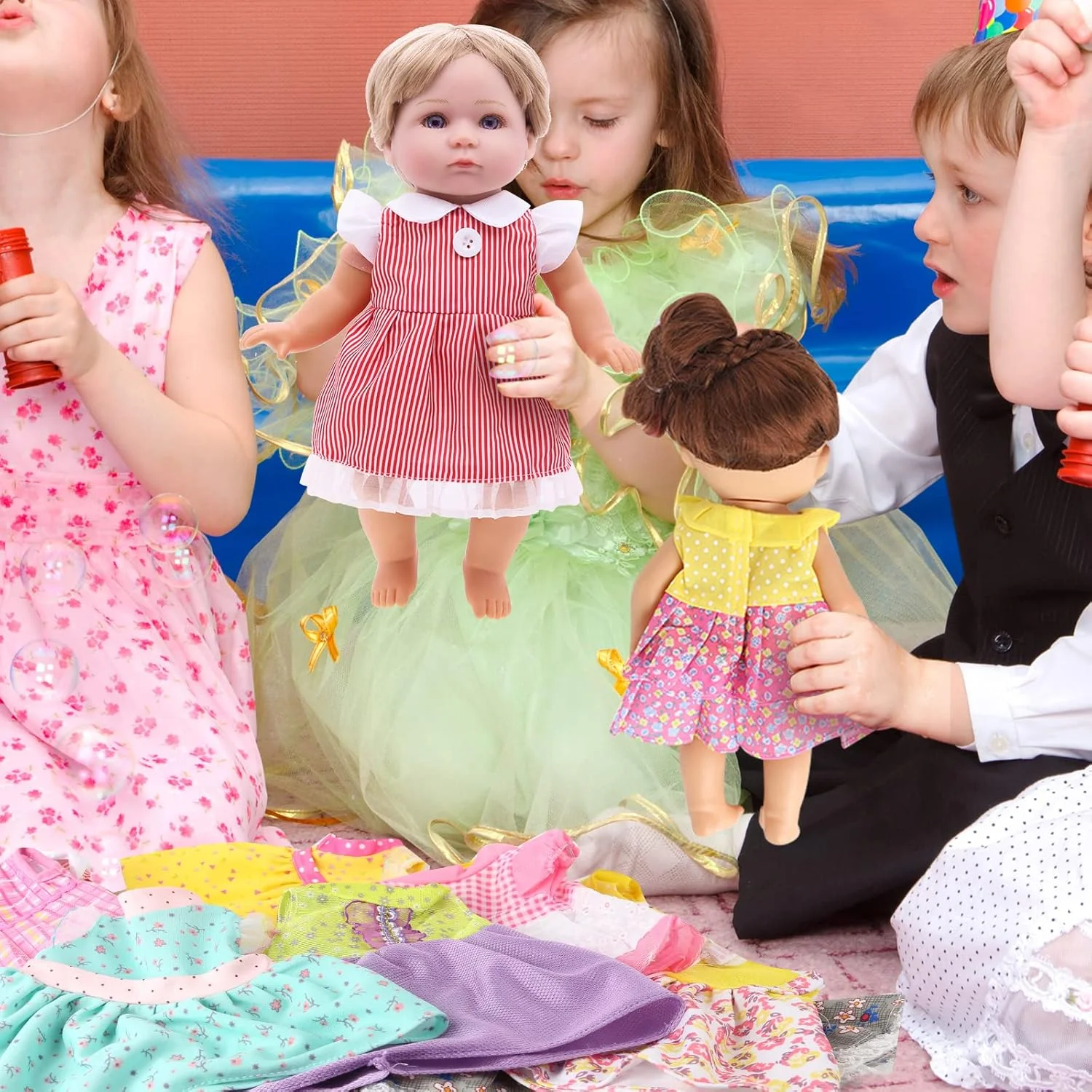 لباس و لوازم جانبی عروسک نوزاد MLcnleS - 12 ست لباس عروسک دخترانه برای عروسک های 12، 13، 14، 15، 16 اینچی - لباس های عروسکی زیبا و لوازم جانبی عروسک برای هدیه دختران