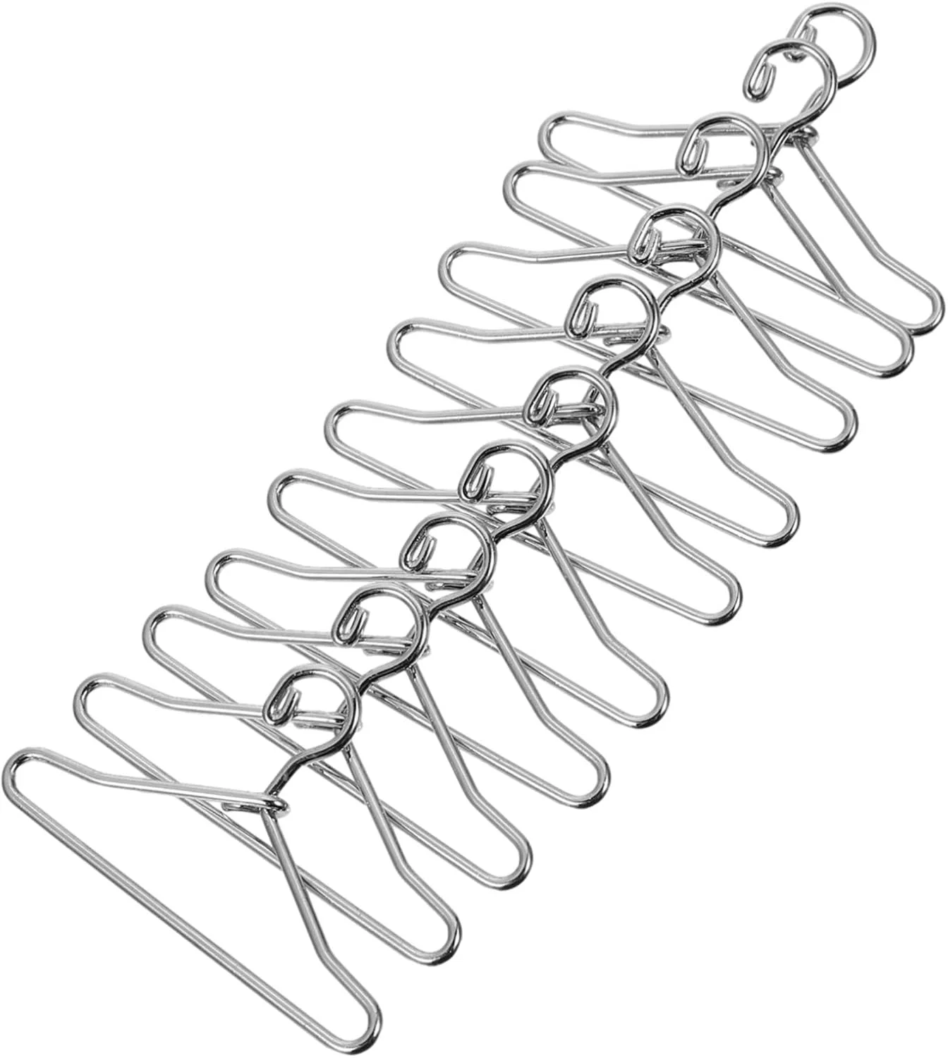 ZHANGZONG 50 عدد مینی چوب لباسی لباس عروسک، ست چوب لباسی لباس عروسک فلزی، نگهدارنده لباس عروسک، قفسه سیمی برای کمد لباس های کوچک عروسک، 40 میلی متر، نقره ای ZHANGZONG 50 عدد مینی چوب لباسی لباس عروسک، ست چوب لباسی لباس عروسک فلزی، نگهدارنده لباس عروسک، قفسه سیمی برای کمد لباس های کوچک عروسک، 40 میلی متر، نقره ای