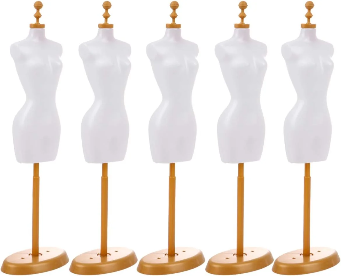 NHINA 5 عدد پایه مدل مینیاتوری جداشدنی، نگهدارنده نمایشگر، لوازم جانبی پایه مدل مانکن برای نمایش لباس عروسک، قفسه سفید NHINA 5 عدد پایه مدل مینیاتوری جداشدنی، نگهدارنده نمایشگر، لوازم جانبی پایه مدل مانکن برای نمایش لباس عروسک، قفسه سفید