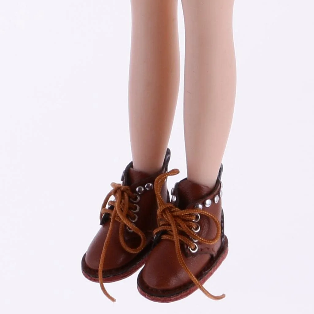 کفش بوت چرمی PU غیررسمی و جذاب LIYEPP برای لباس عروسک 12 اینچی Blythe، قهوه ای کفش بوت چرمی PU غیررسمی و جذاب LIYEPP برای لباس عروسک 12 اینچی Blythe، قهوه ای
