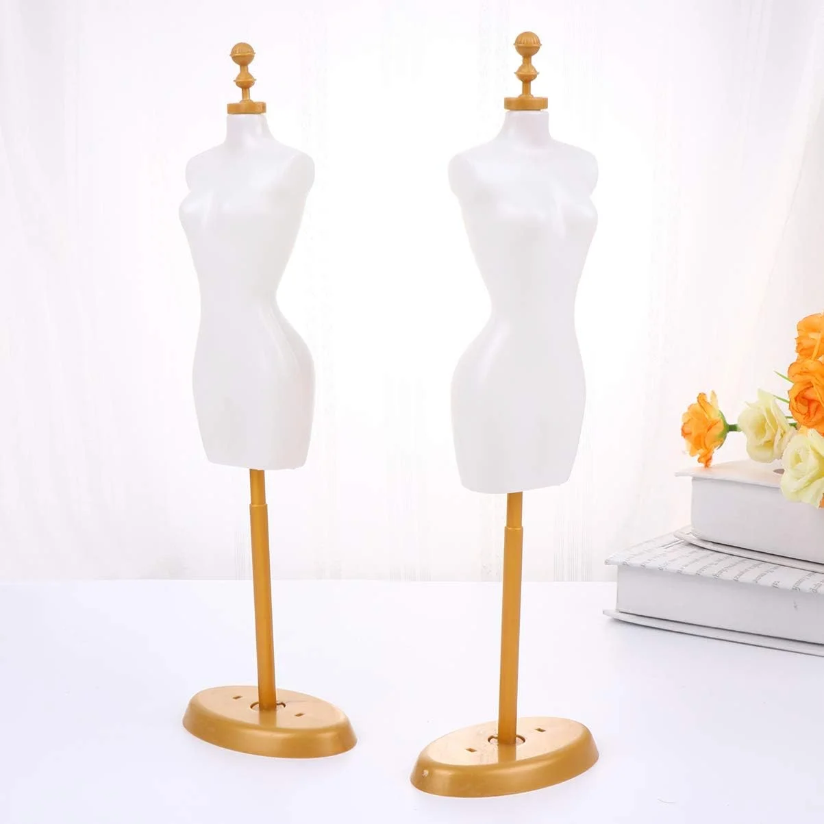 NHINA 5 عدد پایه مدل مینیاتوری جداشدنی، نگهدارنده نمایشگر، لوازم جانبی پایه مدل مانکن برای نمایش لباس عروسک، قفسه سفید
