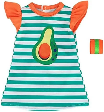 ست 5 تکه لباس بهاری و تابستانی عروسک دخترانه آمریکایی 18 اینچی طرح 2021 (رنگین کمان آستین افتاده)