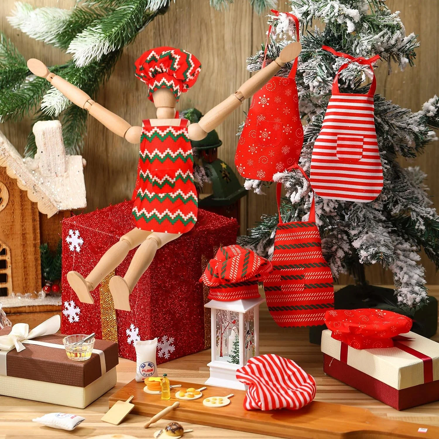 کاجایا 30 تکه لوازم جانبی الف کریسمس، ست لباس نانوای مینی عروسک الف شامل پیش بند و کلاه پخت، وردنه مینیاتوری، کاسه آرد و تخم مرغ، سینی کوکی، همزن، عروسک شامل نمی شود (الف) کاجایا 30 تکه لوازم جانبی الف کریسمس، ست لباس نانوای مینی عروسک الف شامل پیش بند و کلاه پخت، وردنه مینیاتوری، کاسه آرد و تخم مرغ، سینی کوکی، همزن، عروسک شامل نمی شود (الف)