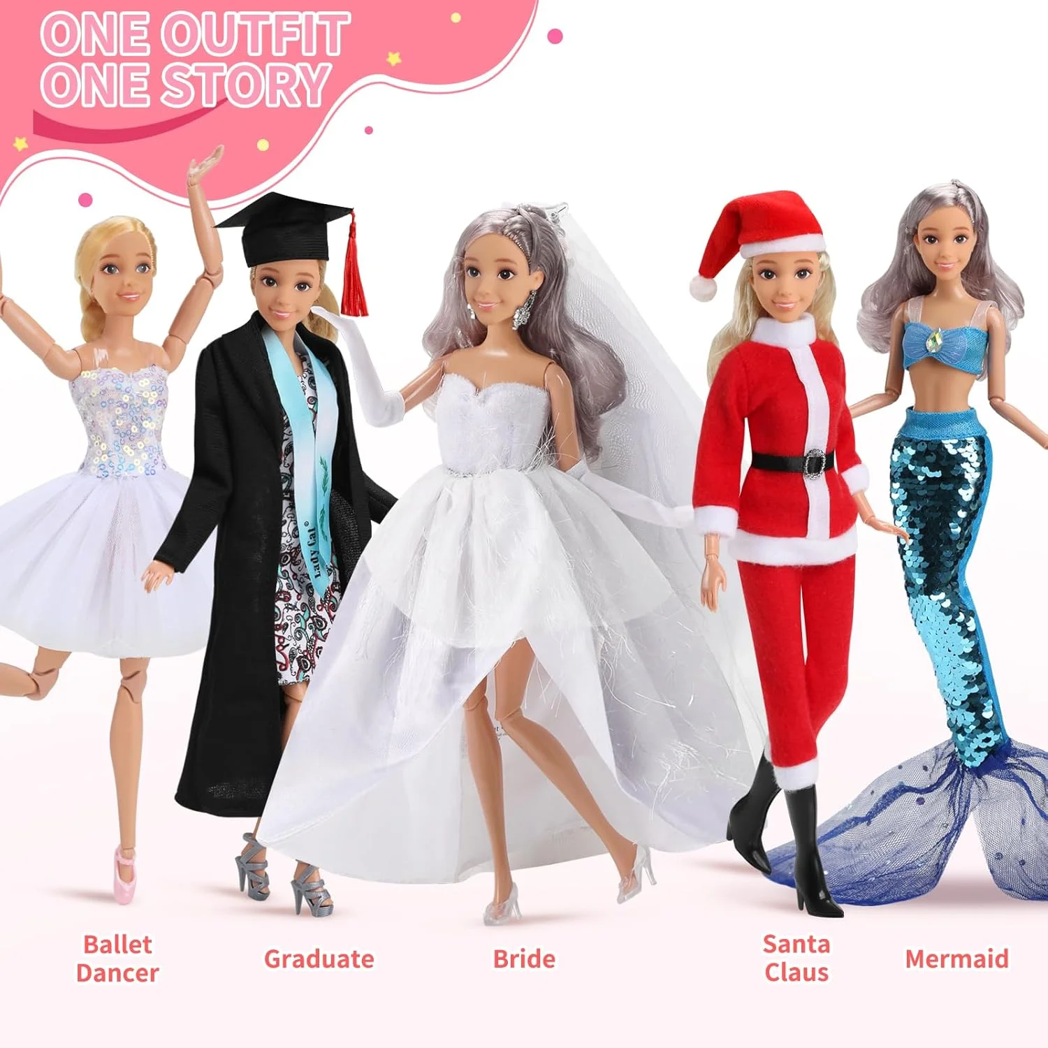 لباس و لوازم جانبی عروسک 11.5 اینچی Lady Cat. 10 ست لباس نقش آفرینی (مجموعه 31 تکه) و 10 جفت کفش، 10 پایه نمایش عروسک. غیر تصادفی (استایل ها مطابق شکل، عروسک ها شامل نمی شوند). لباس و لوازم جانبی عروسک 11.5 اینچی Lady Cat. 10 ست لباس نقش آفرینی (مجموعه 31 تکه) و 10 جفت کفش، 10 پایه نمایش عروسک. غیر تصادفی (استایل ها مطابق شکل، عروسک ها شامل نمی شوند).