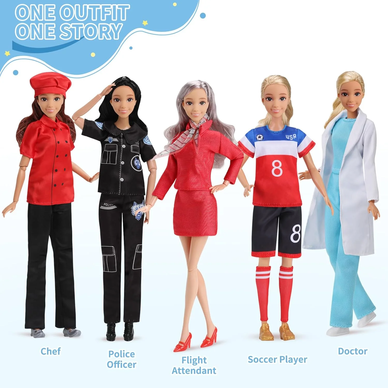 لباس و لوازم جانبی عروسک 11.5 اینچی Lady Cat. 10 ست لباس نقش آفرینی (مجموعه 31 تکه) و 10 جفت کفش، 10 پایه نمایش عروسک. غیر تصادفی (استایل ها مطابق شکل، عروسک ها شامل نمی شوند). لباس و لوازم جانبی عروسک 11.5 اینچی Lady Cat. 10 ست لباس نقش آفرینی (مجموعه 31 تکه) و 10 جفت کفش، 10 پایه نمایش عروسک. غیر تصادفی (استایل ها مطابق شکل، عروسک ها شامل نمی شوند).