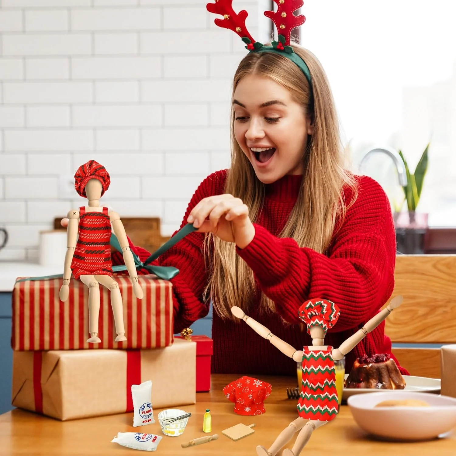 کاجایا 30 تکه لوازم جانبی الف کریسمس، ست لباس نانوای مینی عروسک الف شامل پیش بند و کلاه پخت، وردنه مینیاتوری، کاسه آرد و تخم مرغ، سینی کوکی، همزن، عروسک شامل نمی شود (الف) کاجایا 30 تکه لوازم جانبی الف کریسمس، ست لباس نانوای مینی عروسک الف شامل پیش بند و کلاه پخت، وردنه مینیاتوری، کاسه آرد و تخم مرغ، سینی کوکی، همزن، عروسک شامل نمی شود (الف)