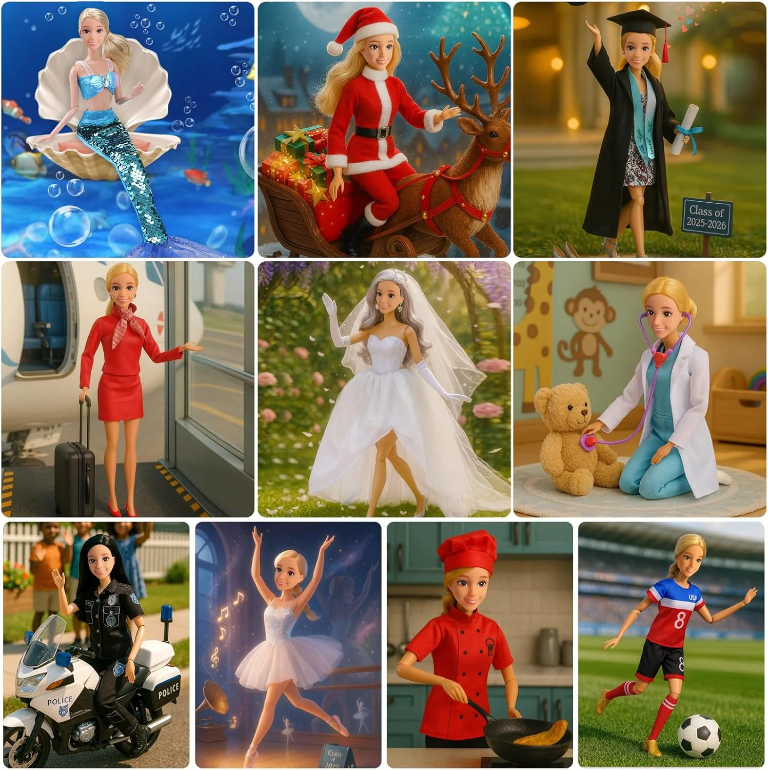 لباس و لوازم جانبی عروسک 11.5 اینچی Lady Cat. 10 ست لباس نقش آفرینی (مجموعه 31 تکه) و 10 جفت کفش، 10 پایه نمایش عروسک. غیر تصادفی (استایل ها مطابق شکل، عروسک ها شامل نمی شوند). لباس و لوازم جانبی عروسک 11.5 اینچی Lady Cat. 10 ست لباس نقش آفرینی (مجموعه 31 تکه) و 10 جفت کفش، 10 پایه نمایش عروسک. غیر تصادفی (استایل ها مطابق شکل، عروسک ها شامل نمی شوند).